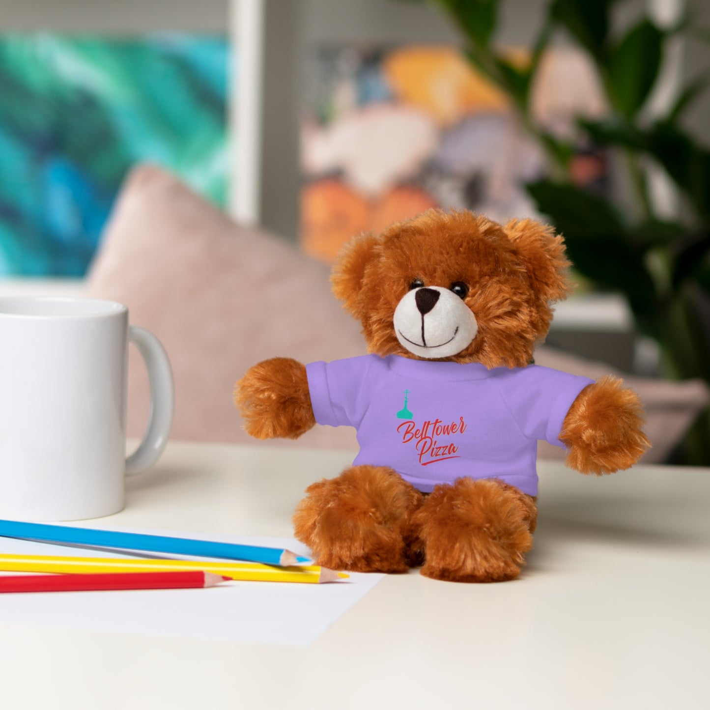 Bellflower Pizza Teddy Bear — Plush Toy with Branded Tee