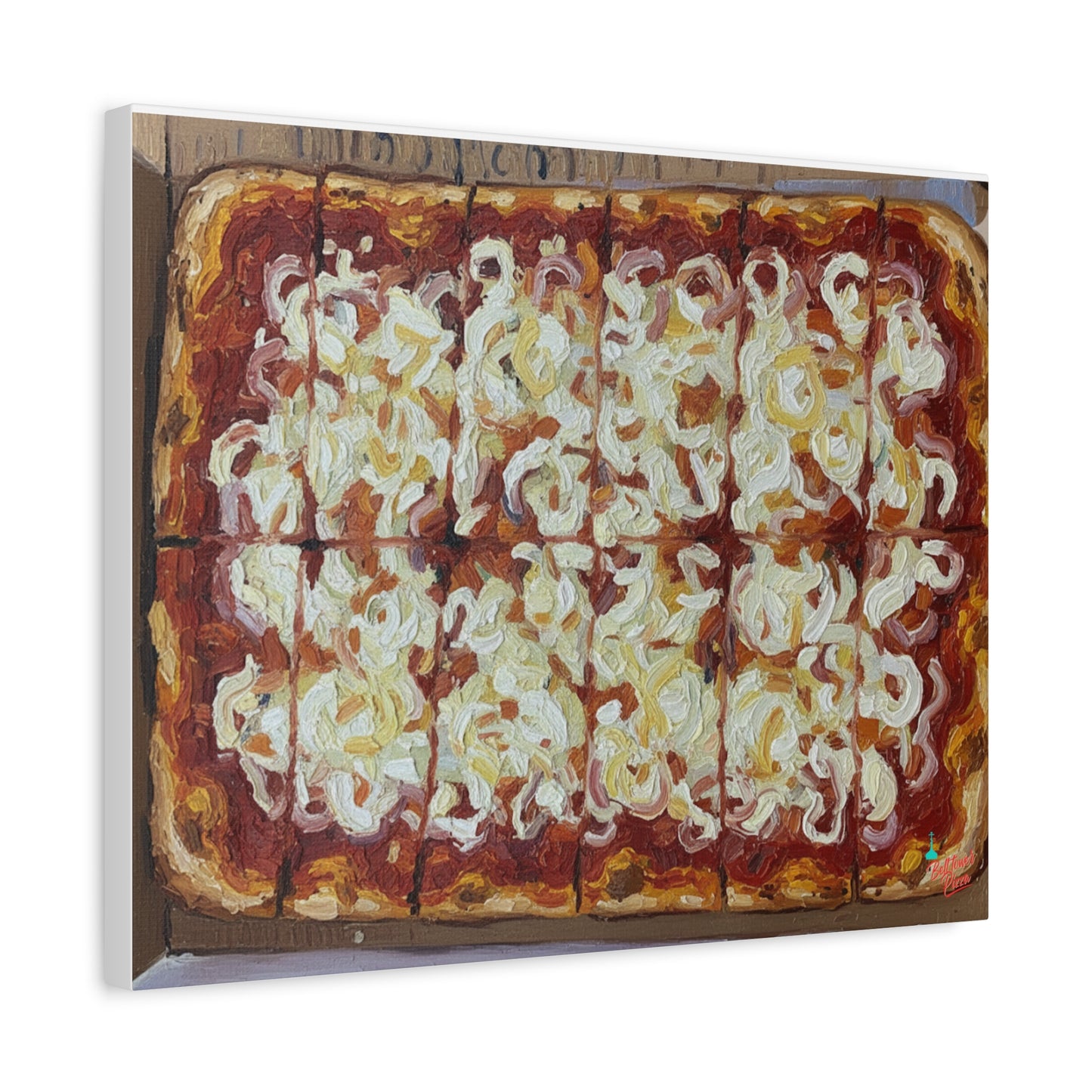 Belltower CLASSIC RED Wall Art Oil Painting Canvas — Rustic Margherita Painting on Stretched Matte Canvas