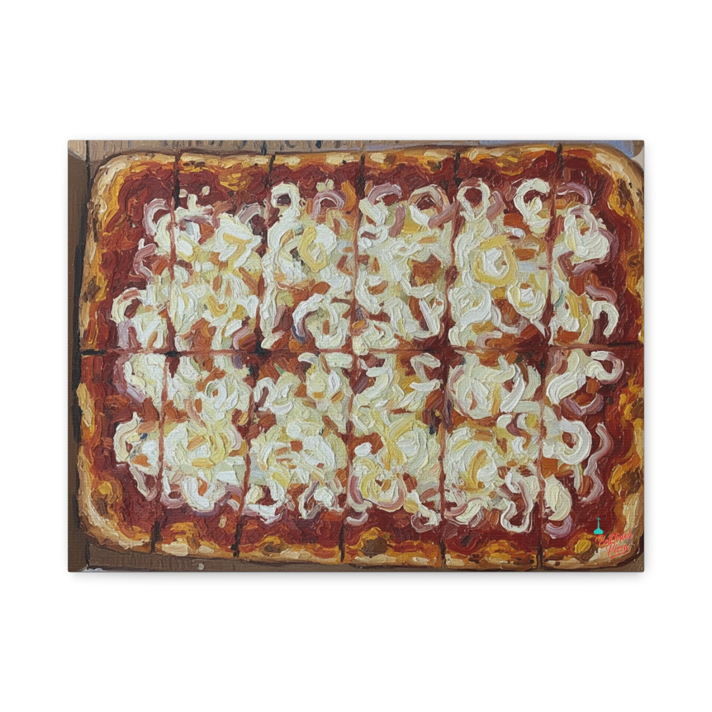 Belltower CLASSIC RED Wall Art Oil Painting Canvas — Rustic Margherita Painting on Stretched Matte Canvas
