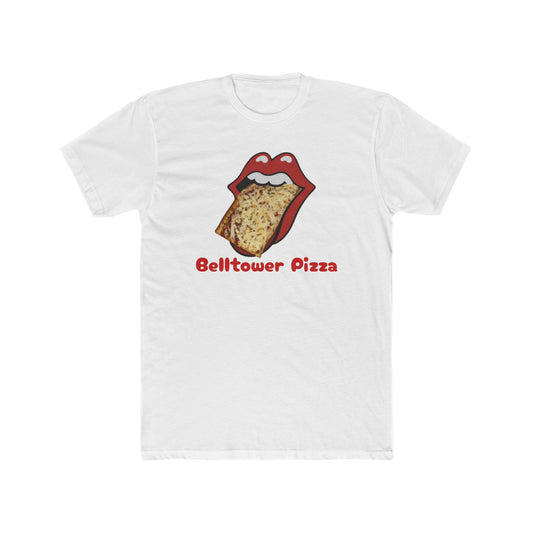 Belltower Pizza Graphic Tee — Retro Rolling Lips Pizza T-Shirt