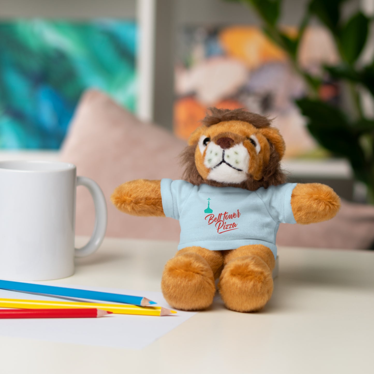 Bellflower Pizza Teddy Bear — Plush Toy with Branded Tee