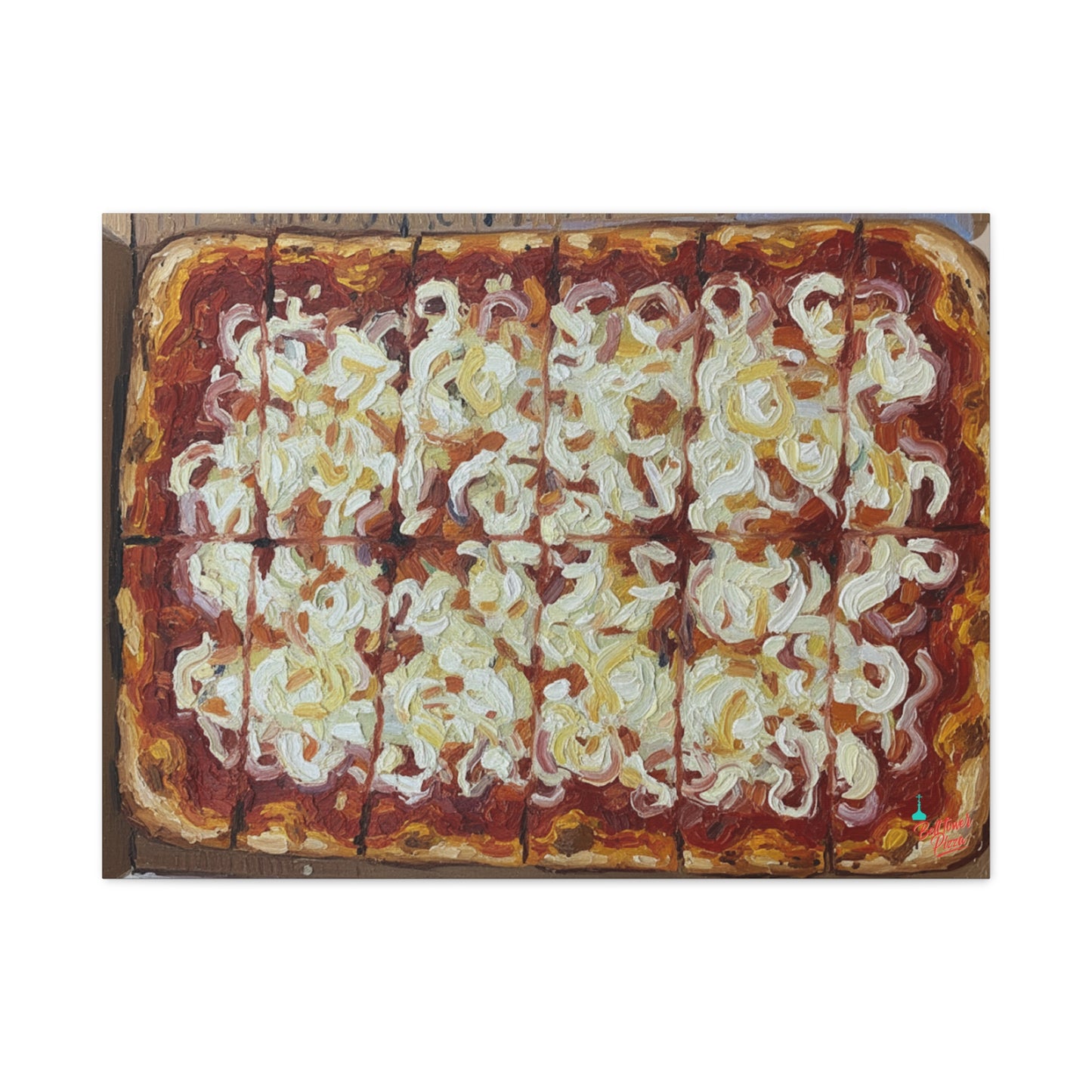 Belltower CLASSIC RED Wall Art Oil Painting Canvas — Rustic Margherita Painting on Stretched Matte Canvas