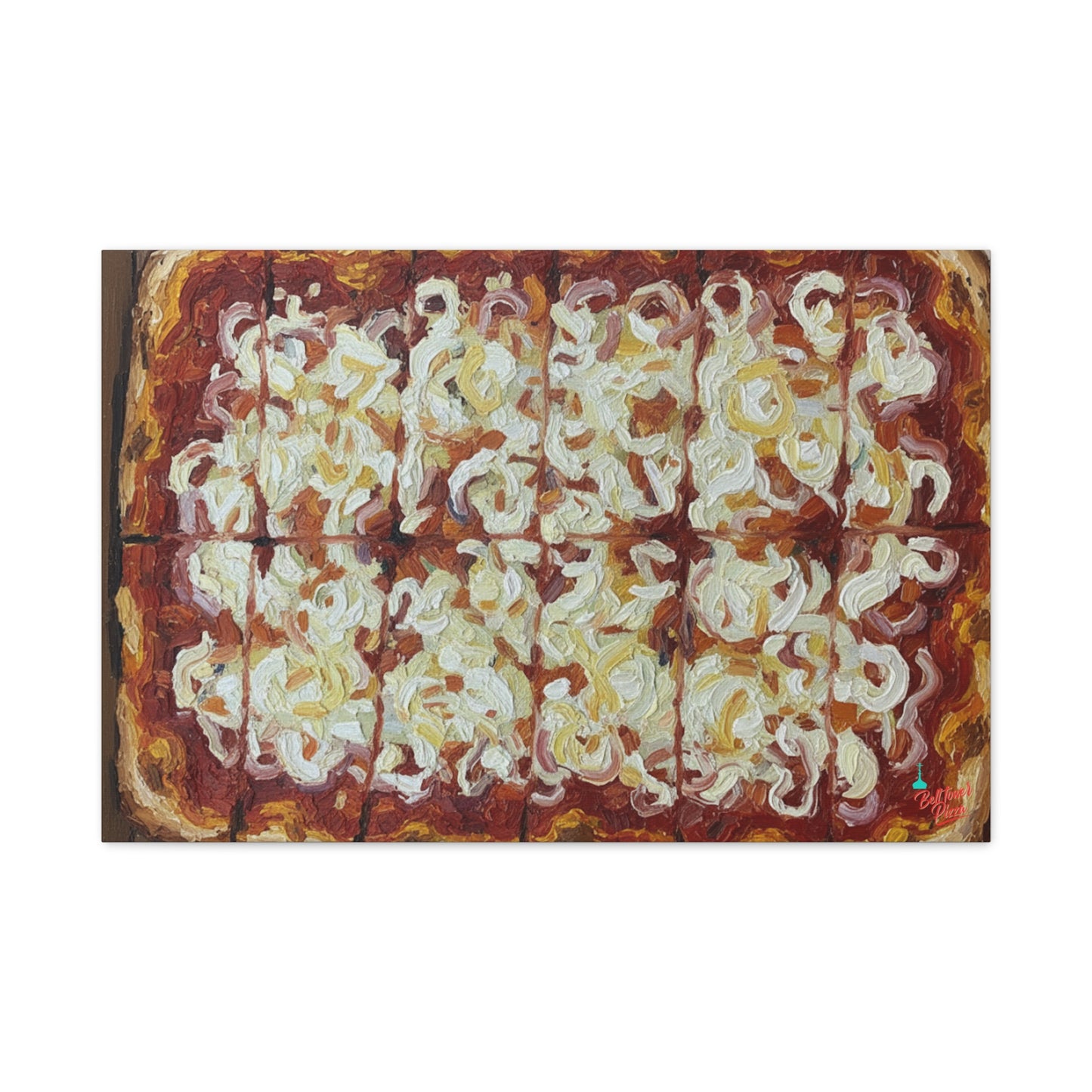 Belltower CLASSIC RED Wall Art Oil Painting Canvas — Rustic Margherita Painting on Stretched Matte Canvas
