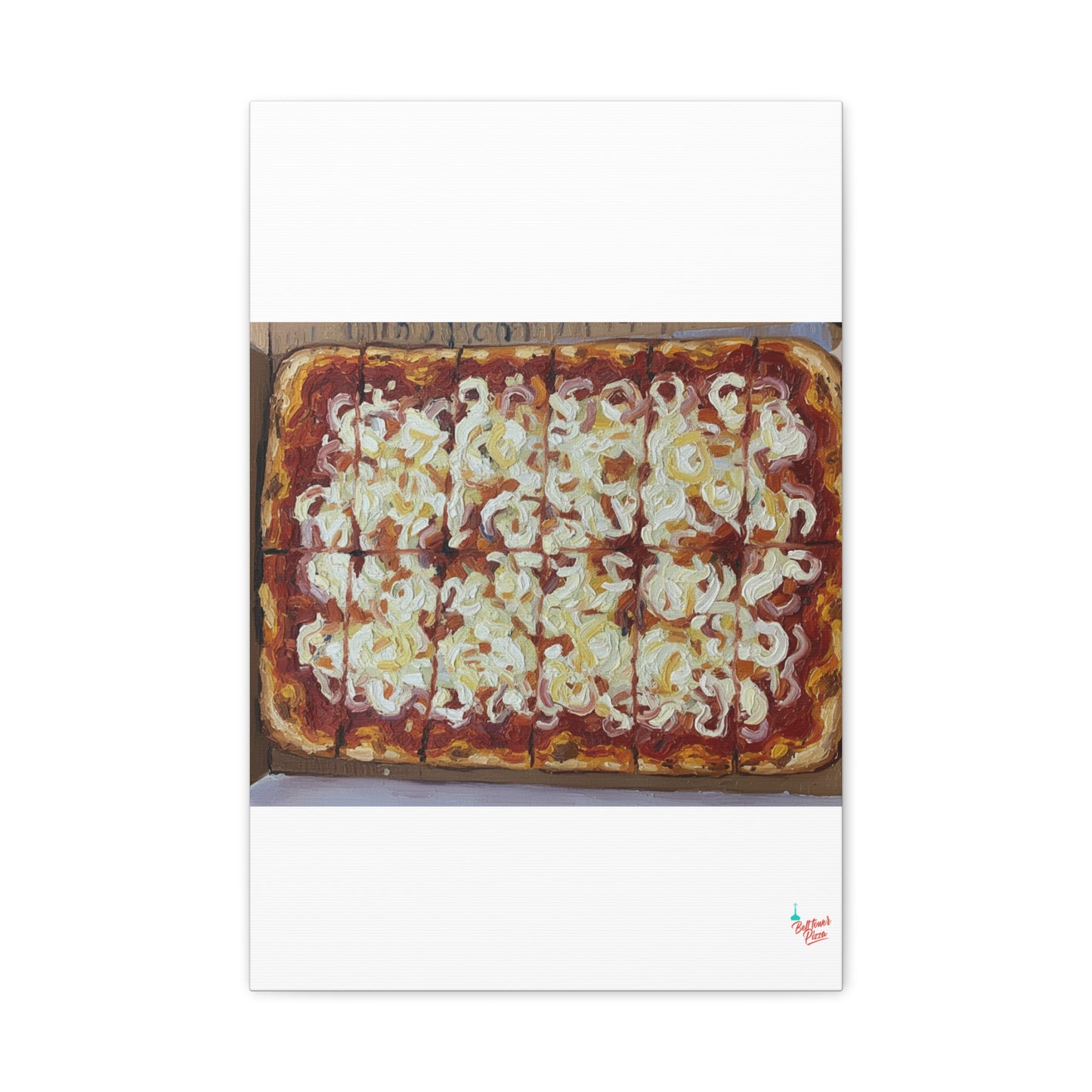 Belltower CLASSIC RED Wall Art Oil Painting Canvas — Rustic Margherita Painting on Stretched Matte Canvas