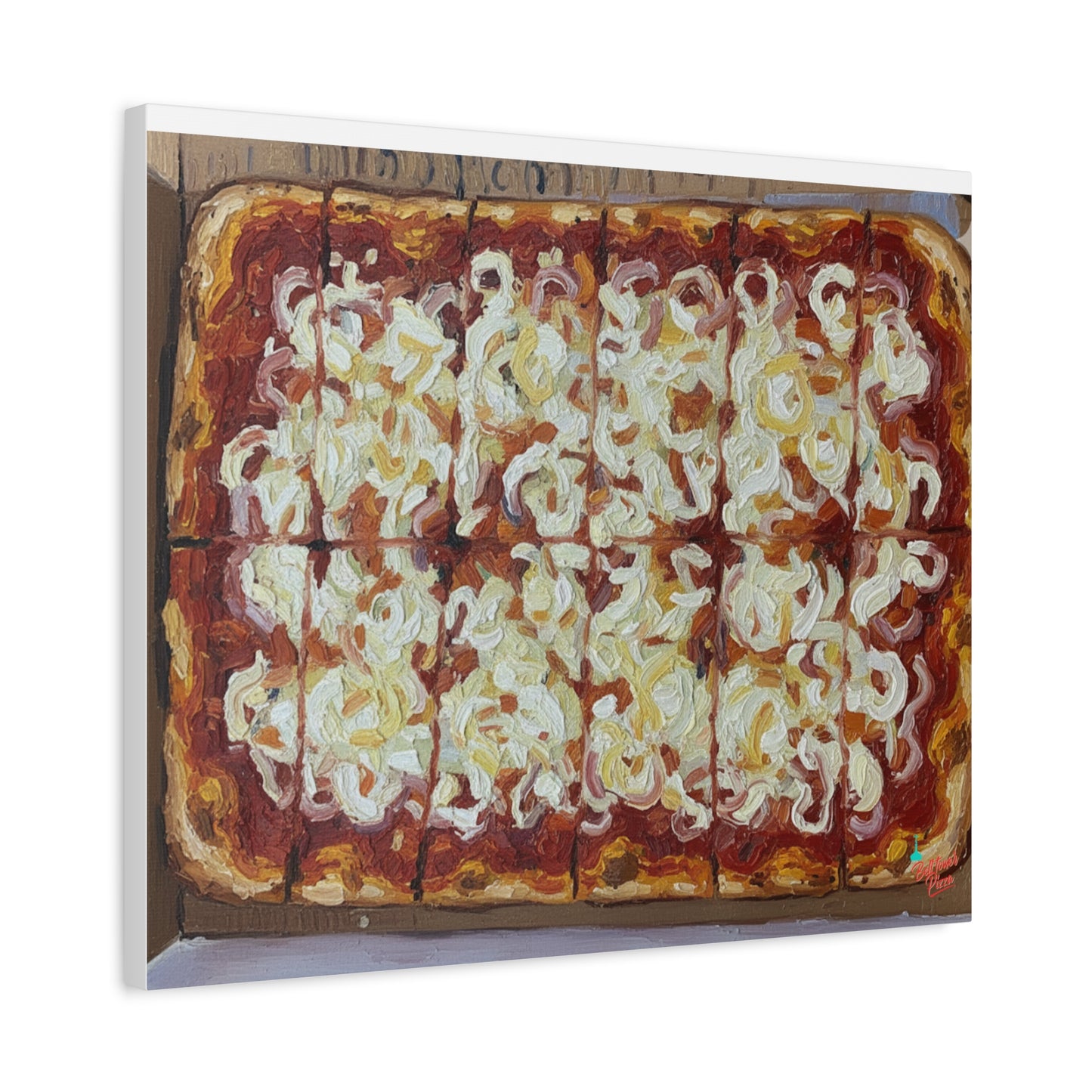 Belltower CLASSIC RED Wall Art Oil Painting Canvas — Rustic Margherita Painting on Stretched Matte Canvas