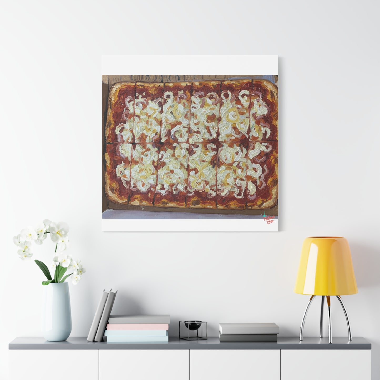 Belltower CLASSIC RED Wall Art Oil Painting Canvas — Rustic Margherita Painting on Stretched Matte Canvas