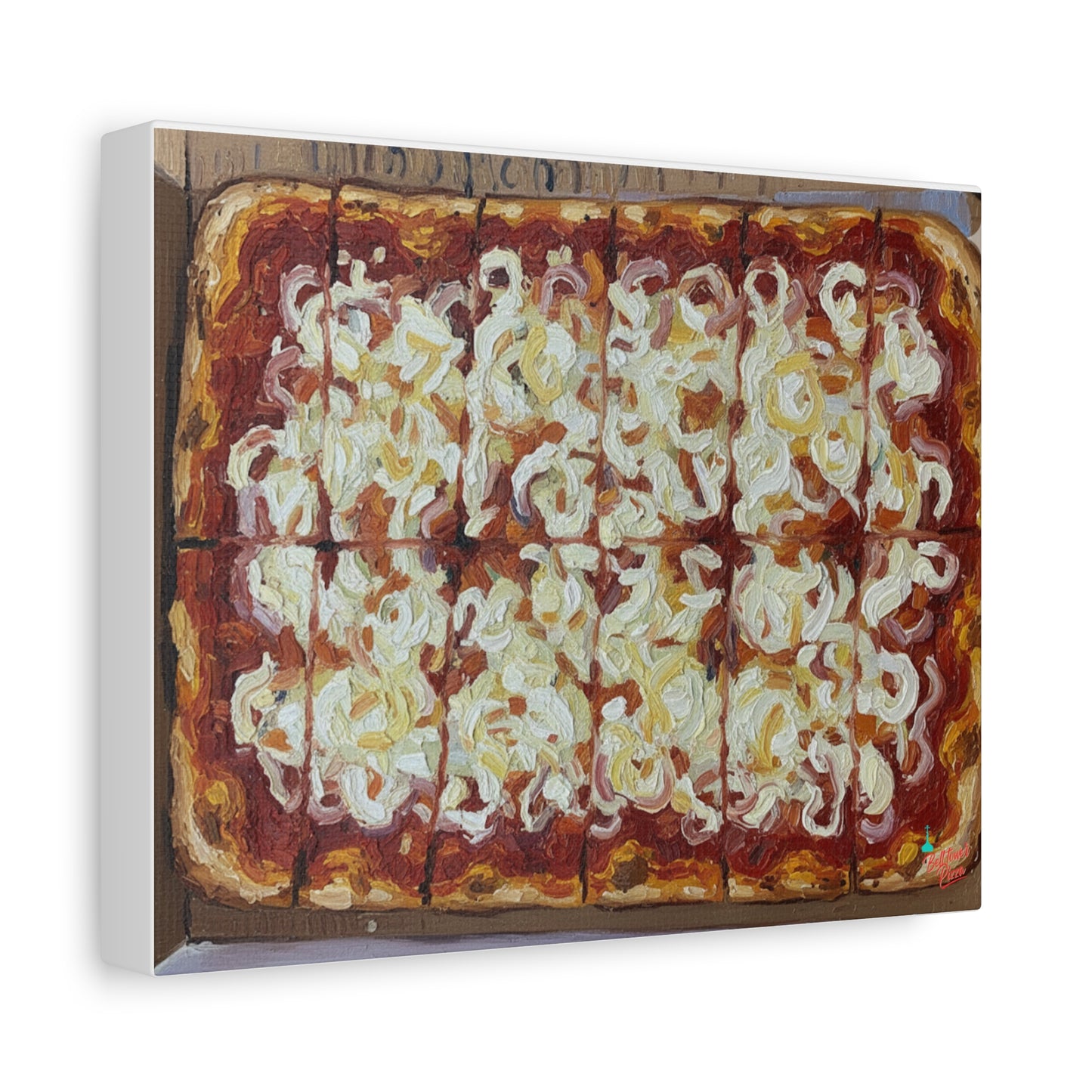 Belltower CLASSIC RED Wall Art Oil Painting Canvas — Rustic Margherita Painting on Stretched Matte Canvas
