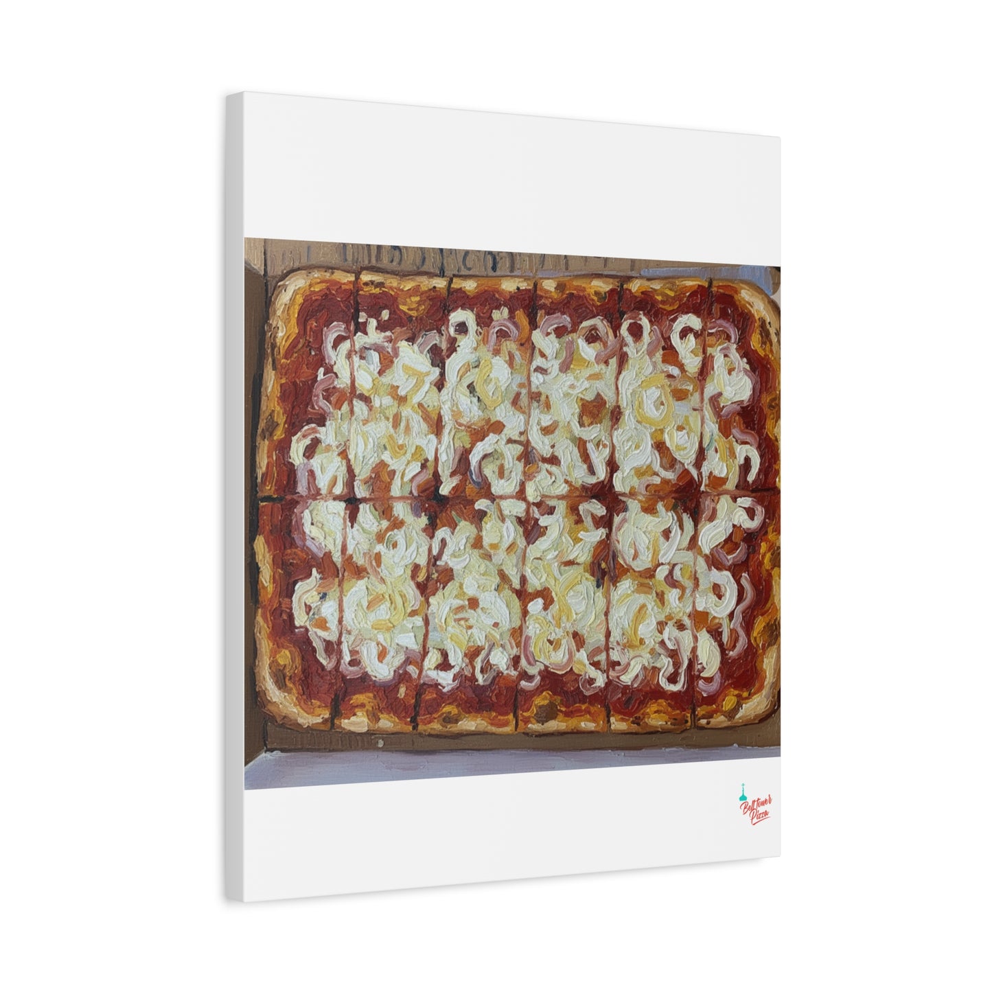 Belltower CLASSIC RED Wall Art Oil Painting Canvas — Rustic Margherita Painting on Stretched Matte Canvas