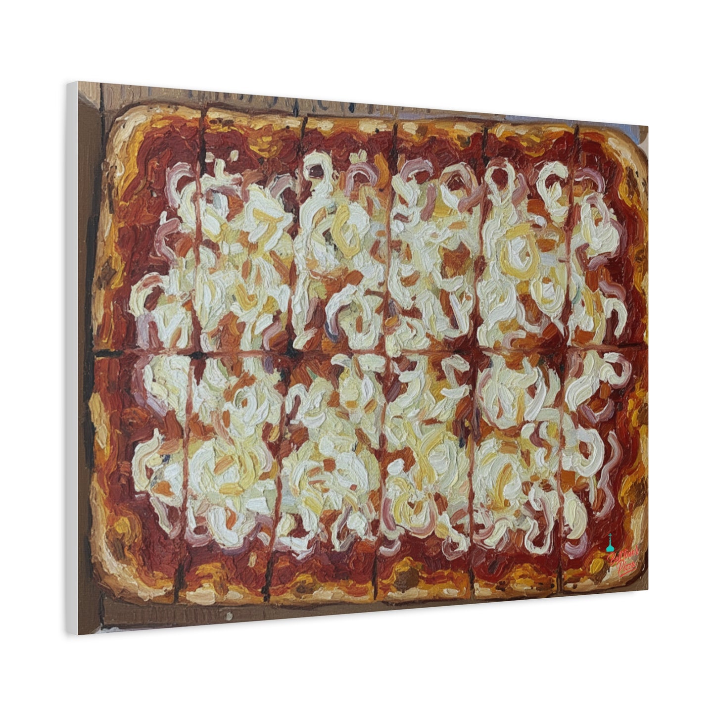 Belltower CLASSIC RED Wall Art Oil Painting Canvas — Rustic Margherita Painting on Stretched Matte Canvas