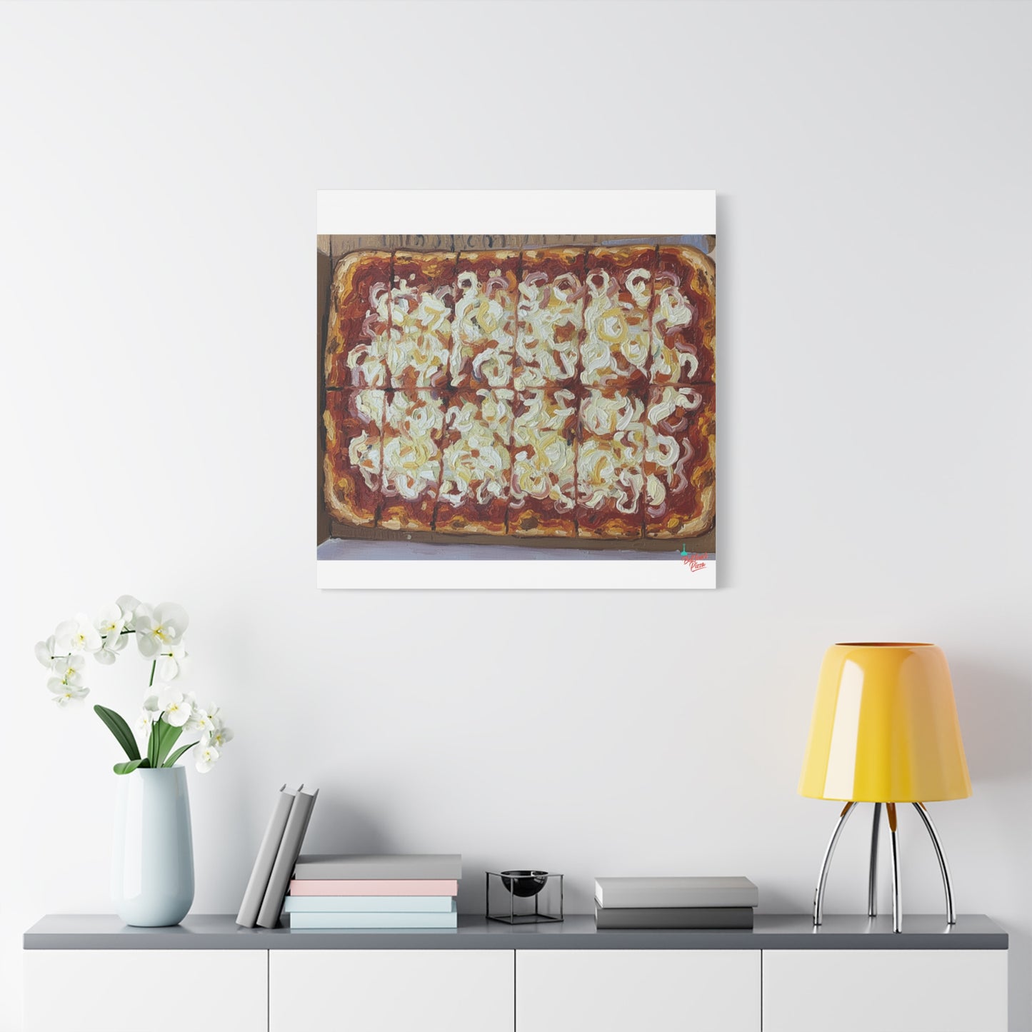 Belltower CLASSIC RED Wall Art Oil Painting Canvas — Rustic Margherita Painting on Stretched Matte Canvas