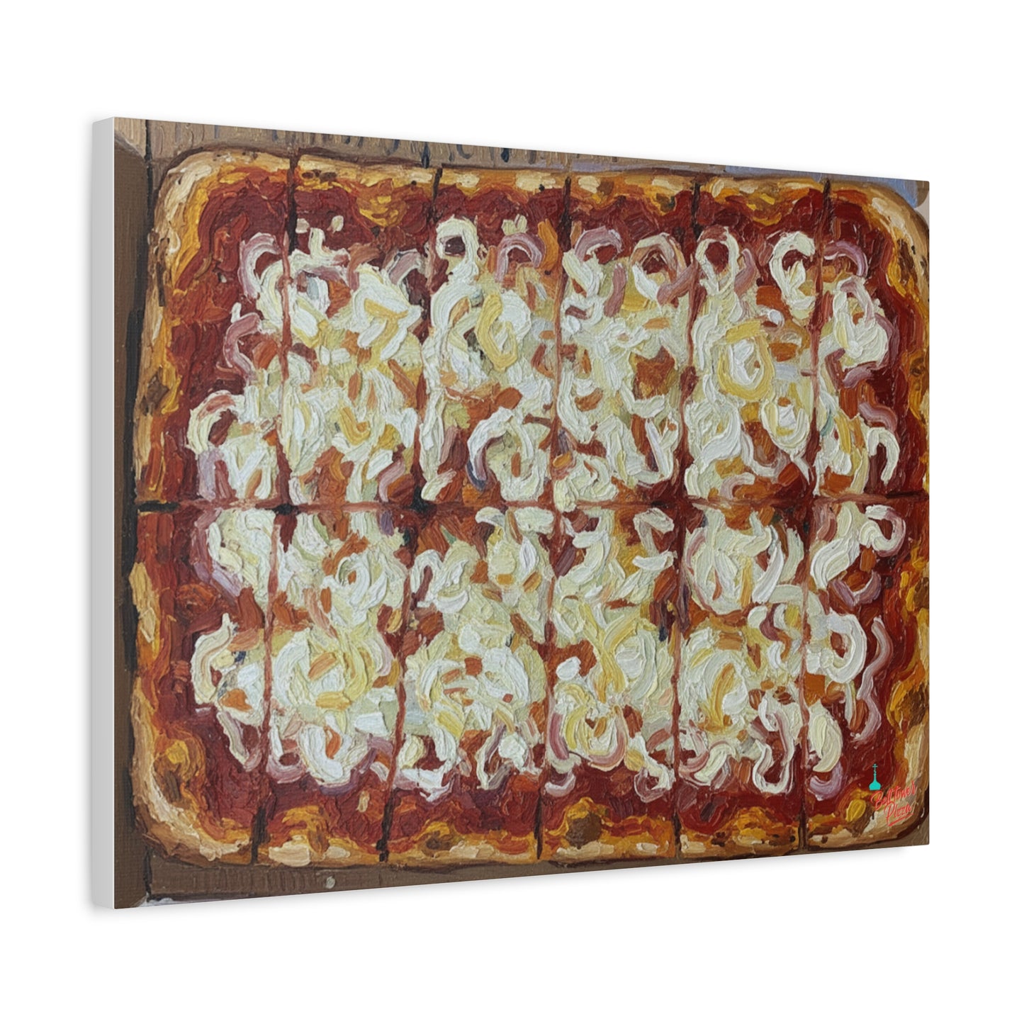 Belltower CLASSIC RED Wall Art Oil Painting Canvas — Rustic Margherita Painting on Stretched Matte Canvas