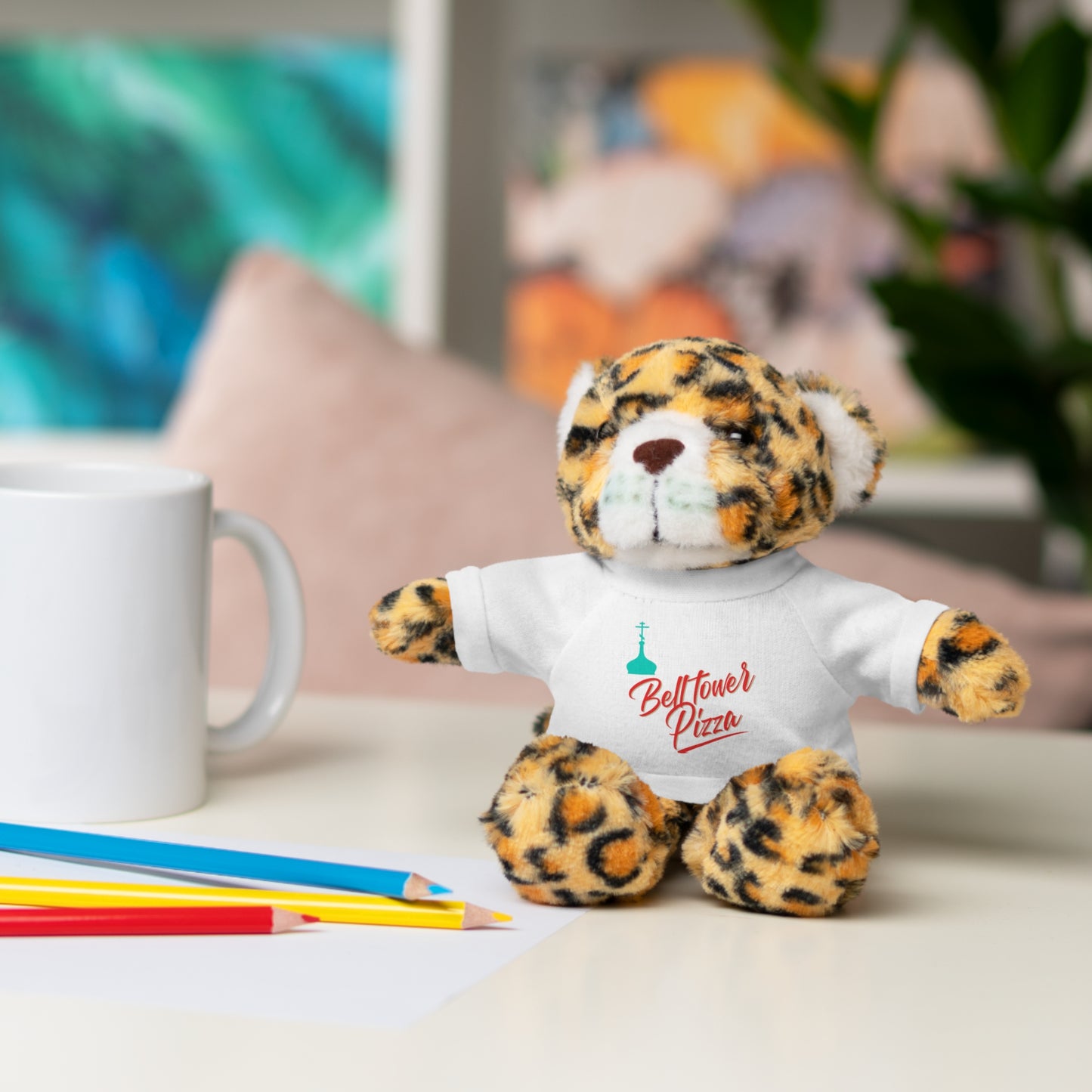 Bellflower Pizza Teddy Bear — Plush Toy with Branded Tee