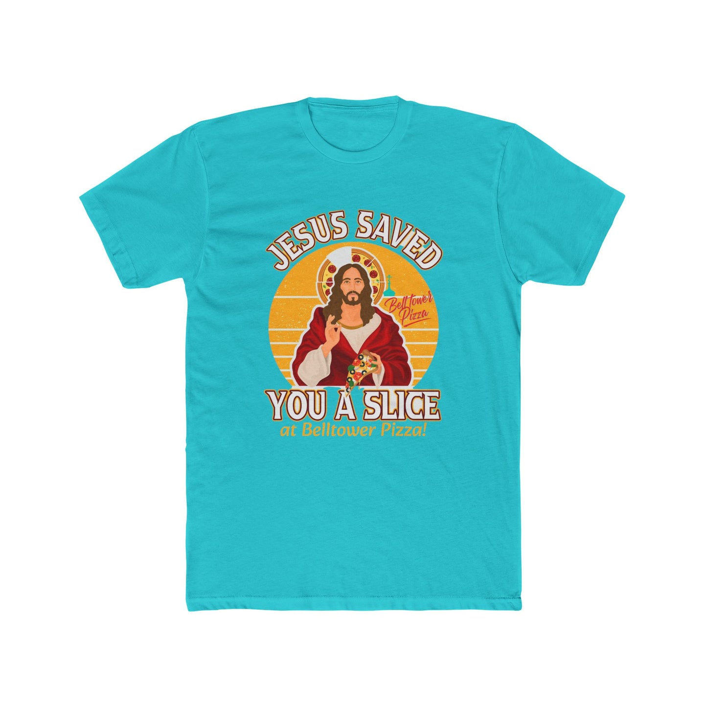Jesus Saved You a Slice T-Shirt — Vintage Pizza Faith Tee