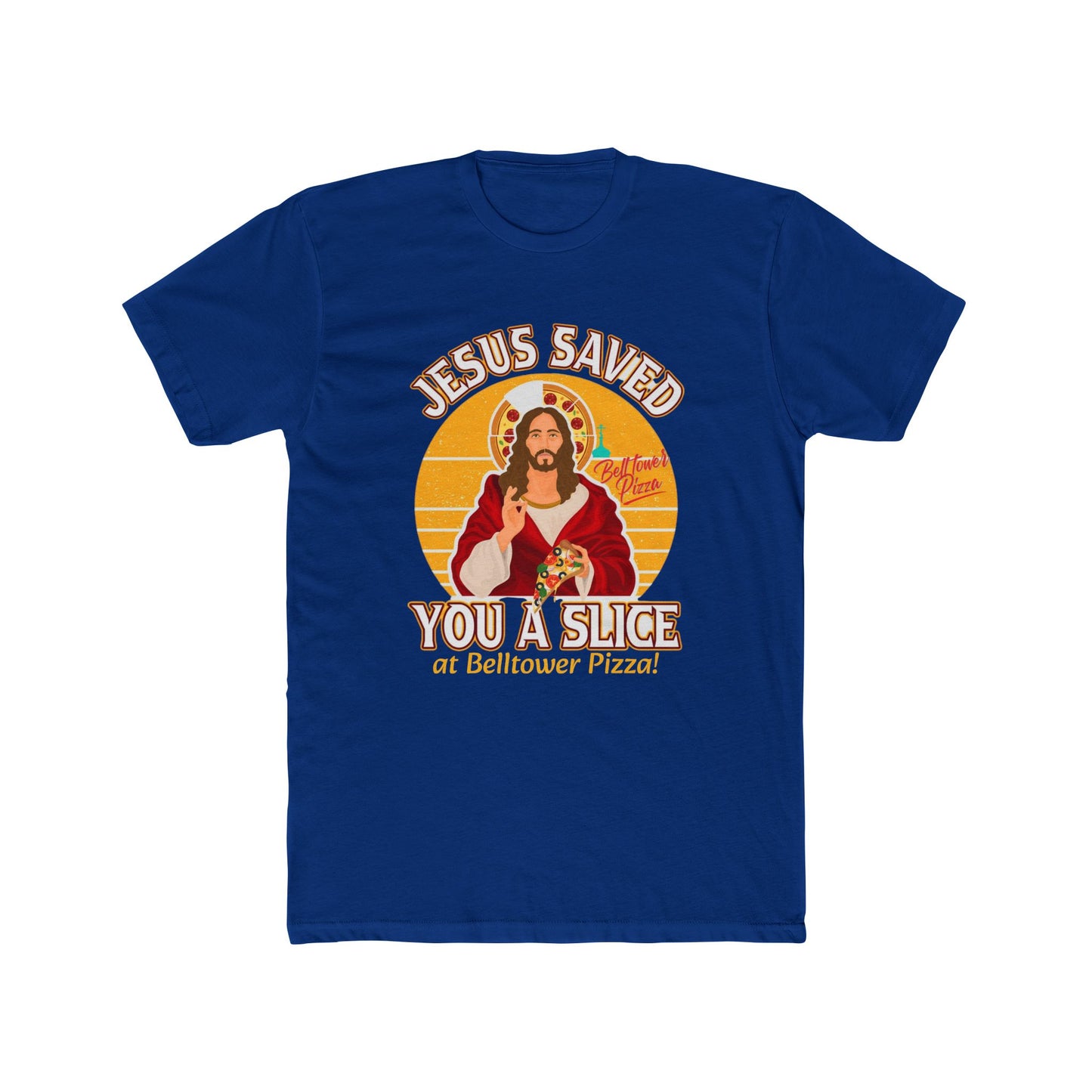 Jesus Saved You a Slice T-Shirt — Vintage Pizza Faith Tee