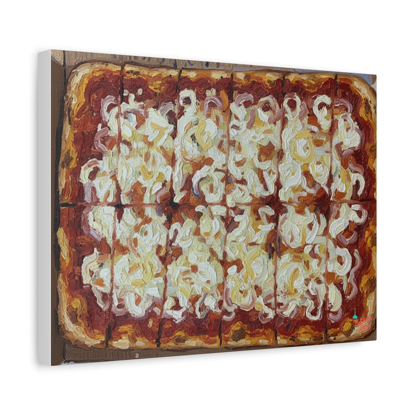 Belltower CLASSIC RED Wall Art Oil Painting Canvas — Rustic Margherita Painting on Stretched Matte Canvas