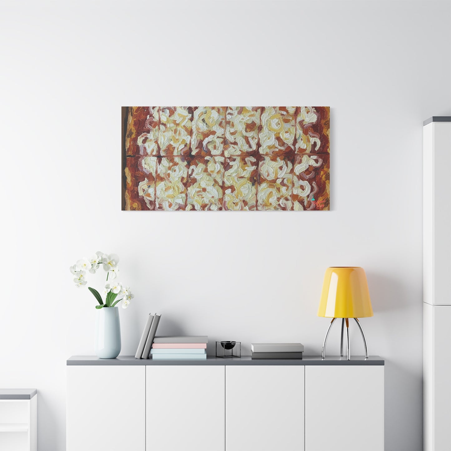 Belltower CLASSIC RED Wall Art Oil Painting Canvas — Rustic Margherita Painting on Stretched Matte Canvas
