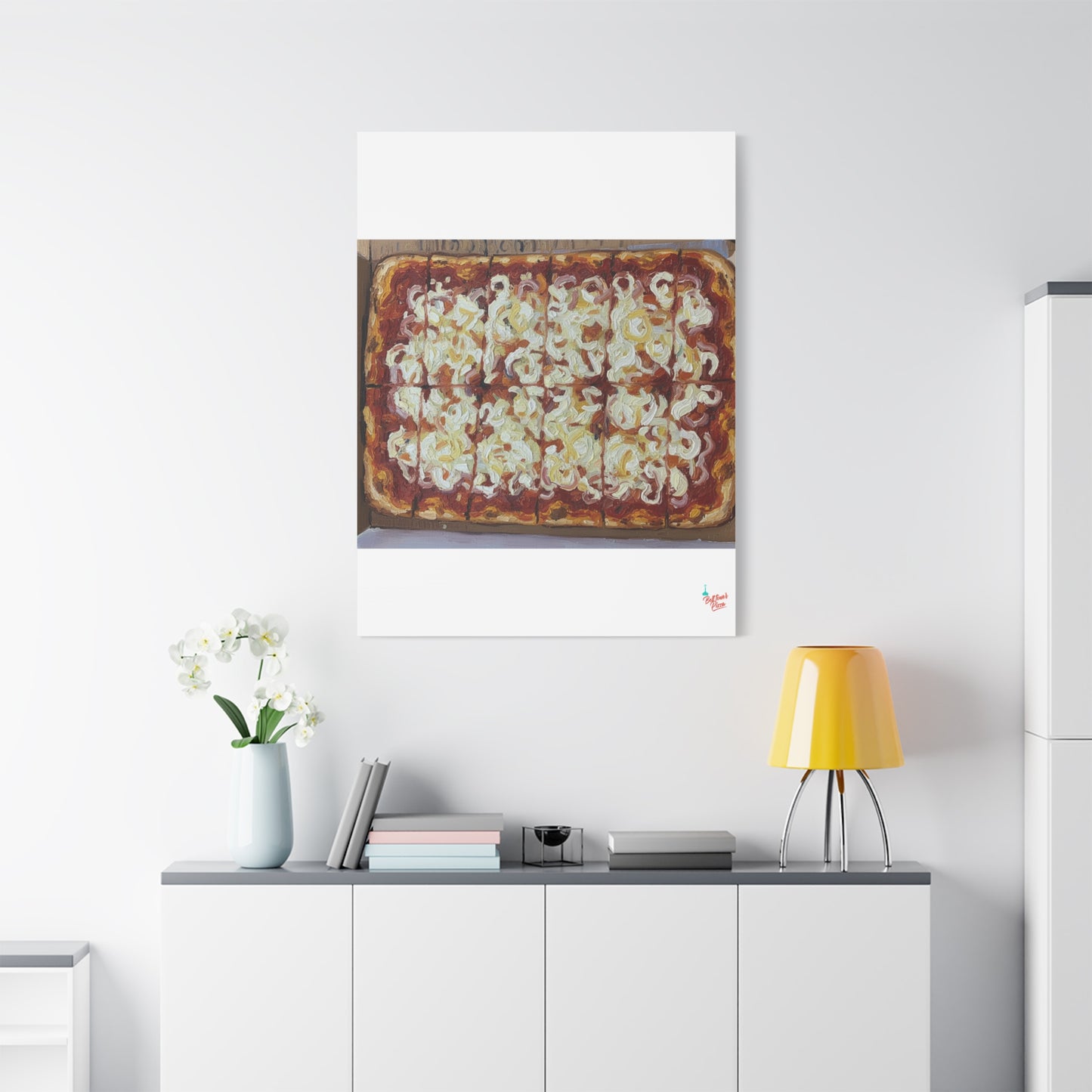 Belltower CLASSIC RED Wall Art Oil Painting Canvas — Rustic Margherita Painting on Stretched Matte Canvas