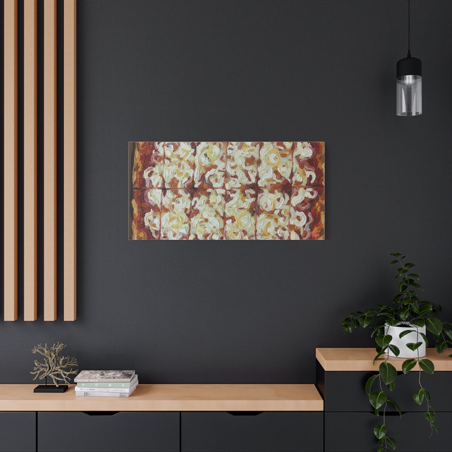 Belltower CLASSIC RED Wall Art Oil Painting Canvas — Rustic Margherita Painting on Stretched Matte Canvas