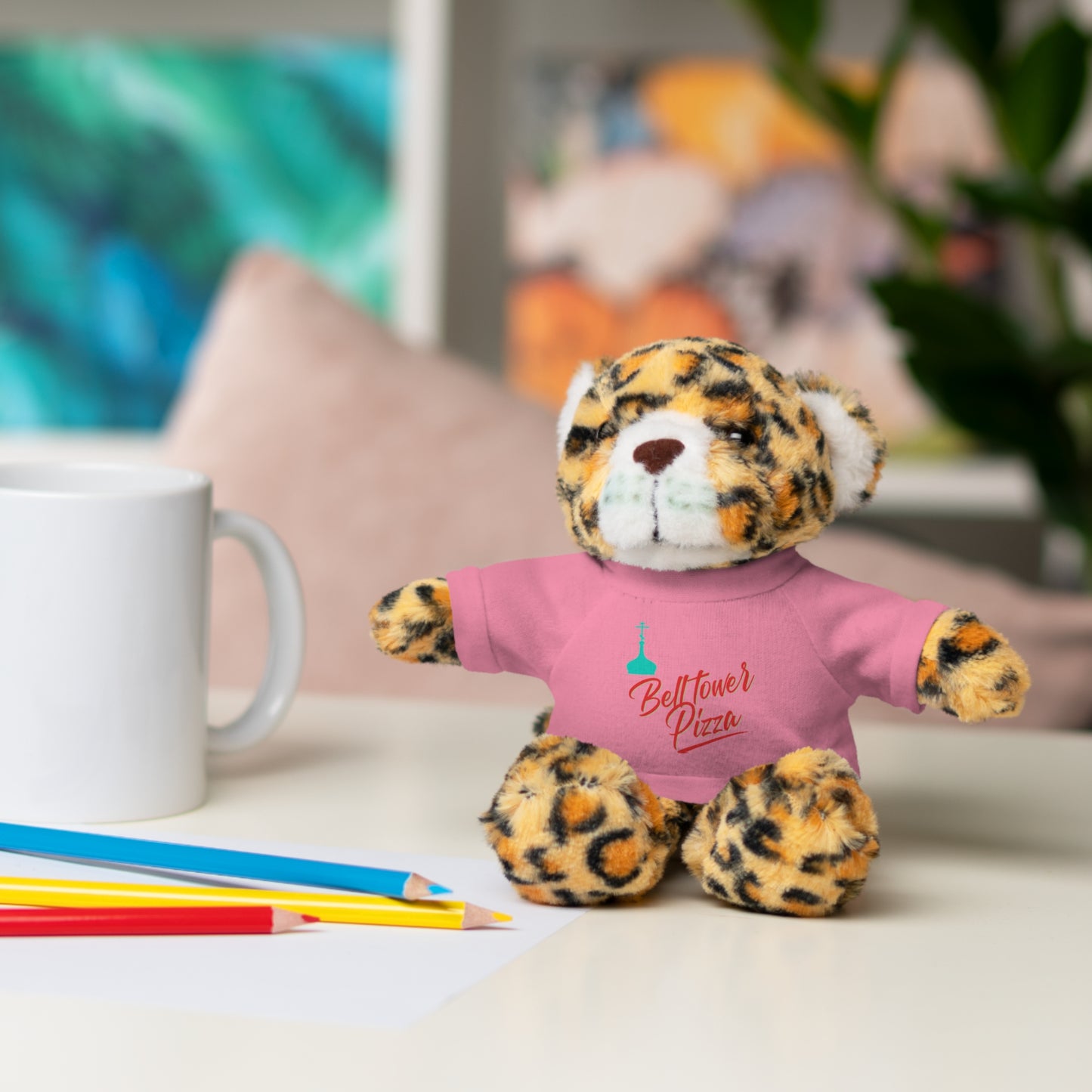 Bellflower Pizza Teddy Bear — Plush Toy with Branded Tee