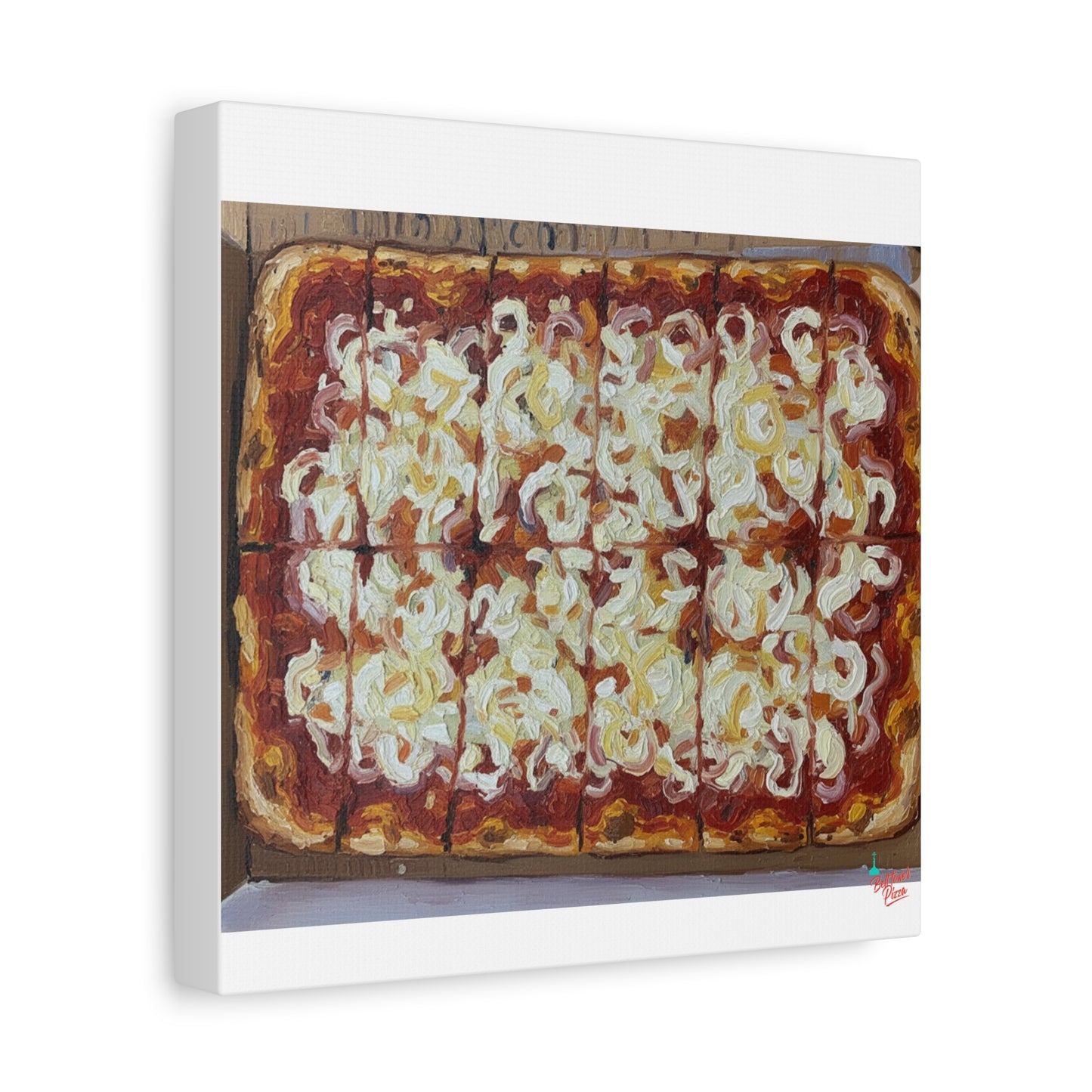 Belltower CLASSIC RED Wall Art Oil Painting Canvas — Rustic Margherita Painting on Stretched Matte Canvas