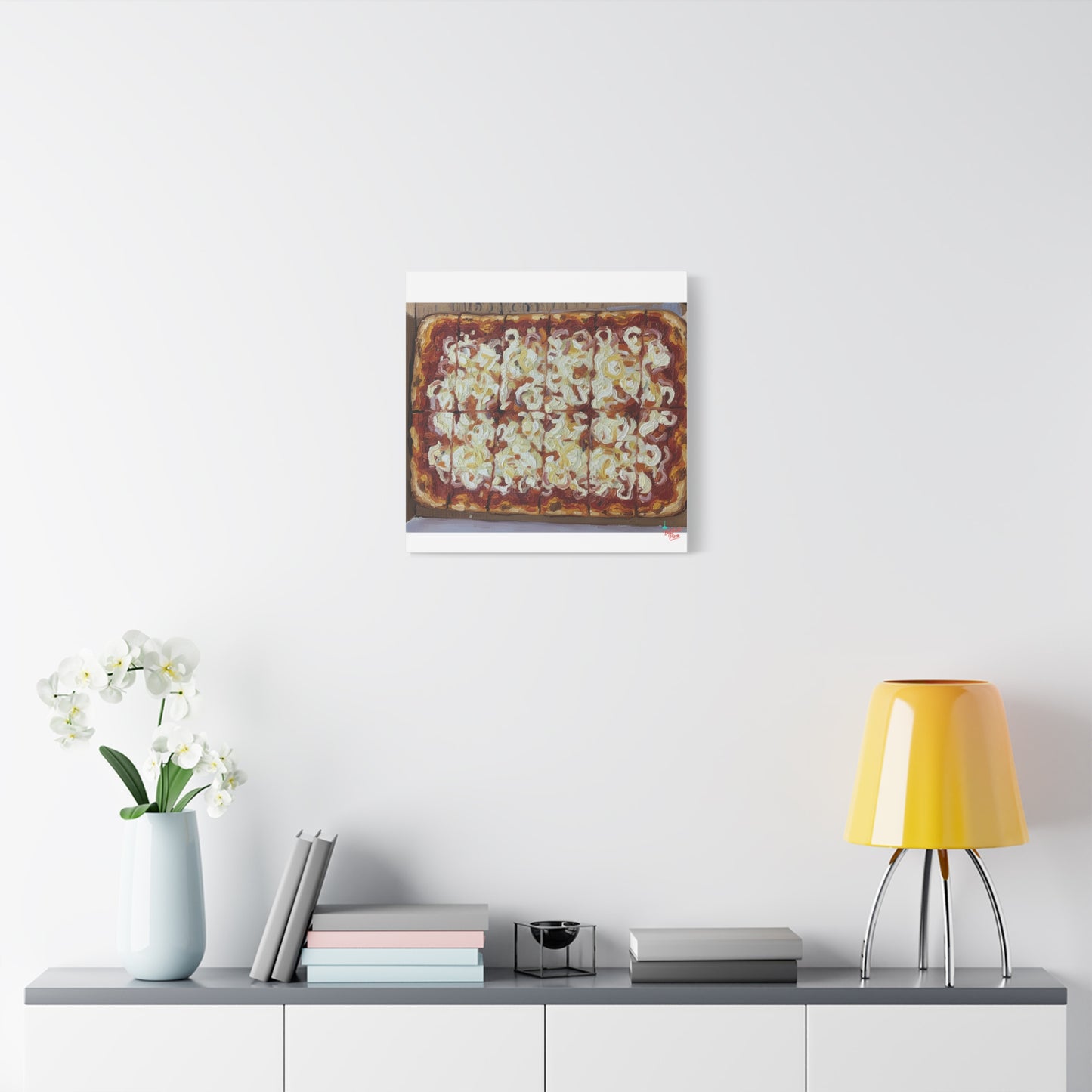 Belltower CLASSIC RED Wall Art Oil Painting Canvas — Rustic Margherita Painting on Stretched Matte Canvas