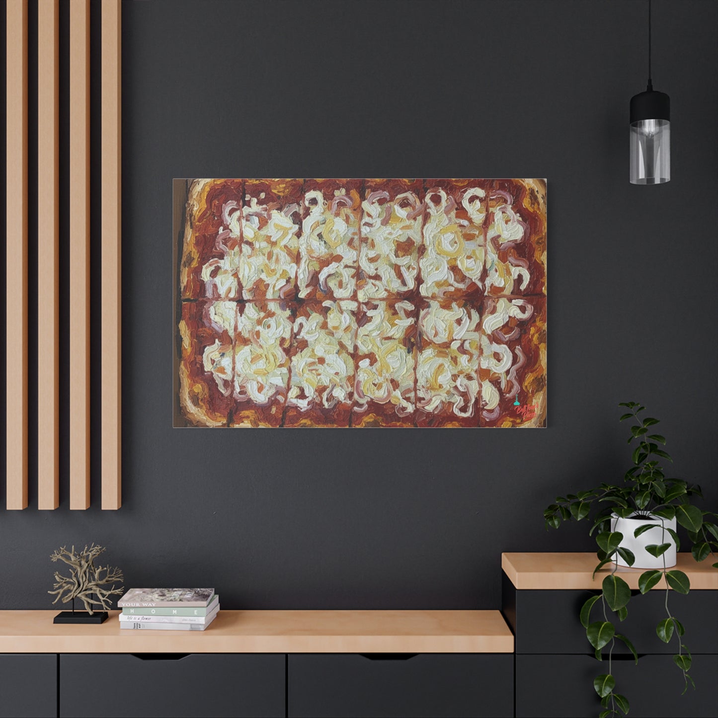 Belltower CLASSIC RED Wall Art Oil Painting Canvas — Rustic Margherita Painting on Stretched Matte Canvas