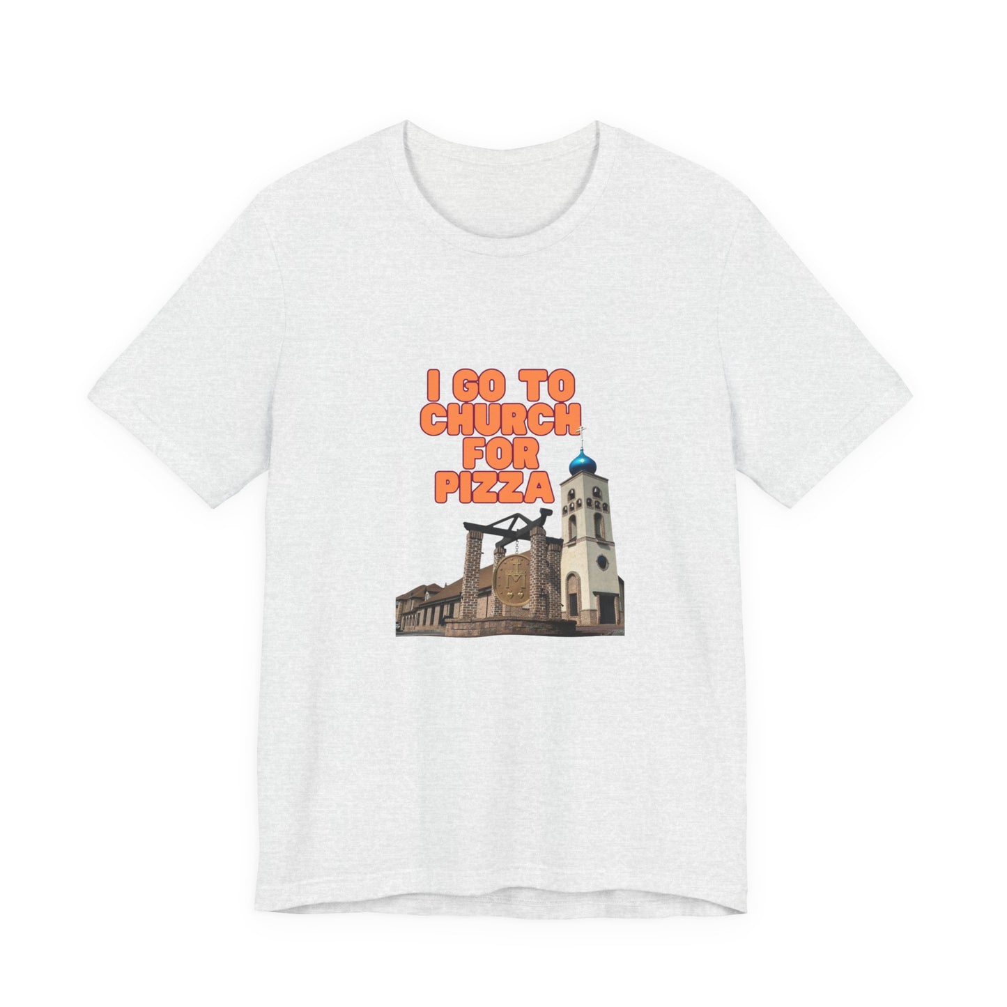 I Go to Church for Pizza T-Shirt — Funny Retro Church Pizza Graphic Tee