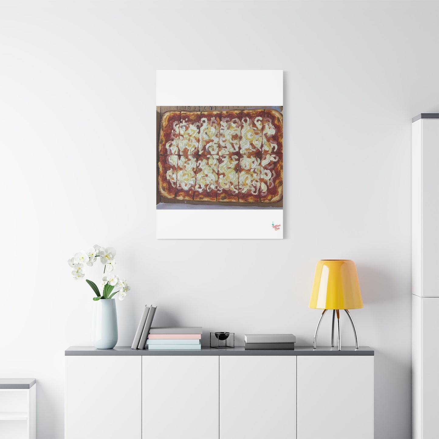 Belltower CLASSIC RED Wall Art Oil Painting Canvas — Rustic Margherita Painting on Stretched Matte Canvas