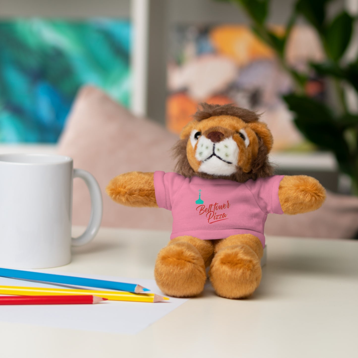 Bellflower Pizza Teddy Bear — Plush Toy with Branded Tee