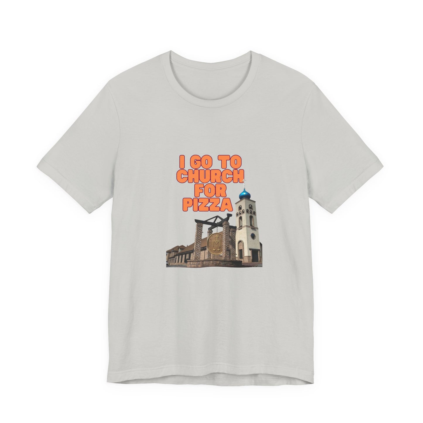 I Go to Church for Pizza T-Shirt — Funny Retro Church Pizza Graphic Tee