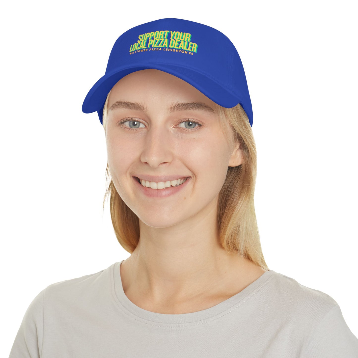 Support Your Local Pizza Dealer Baseball Cap — Red Low Profile Hat