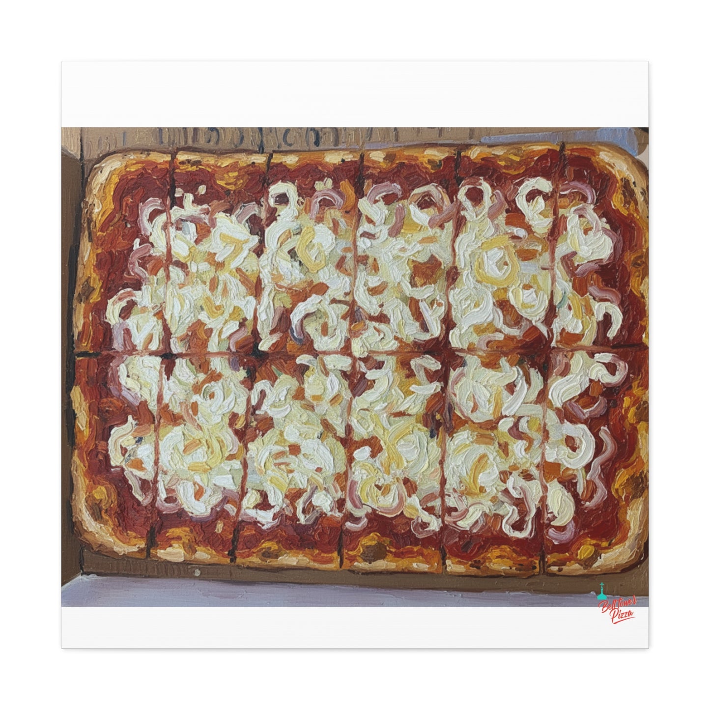 Belltower CLASSIC RED Wall Art Oil Painting Canvas — Rustic Margherita Painting on Stretched Matte Canvas