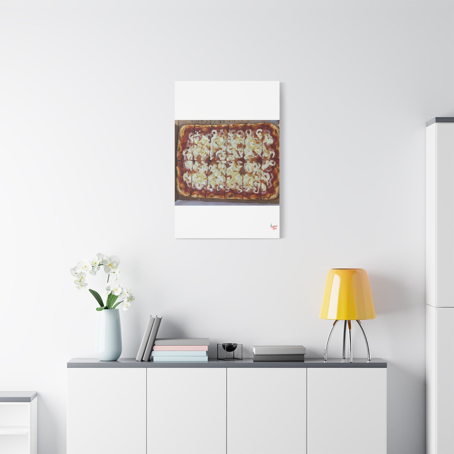 Belltower CLASSIC RED Wall Art Oil Painting Canvas — Rustic Margherita Painting on Stretched Matte Canvas