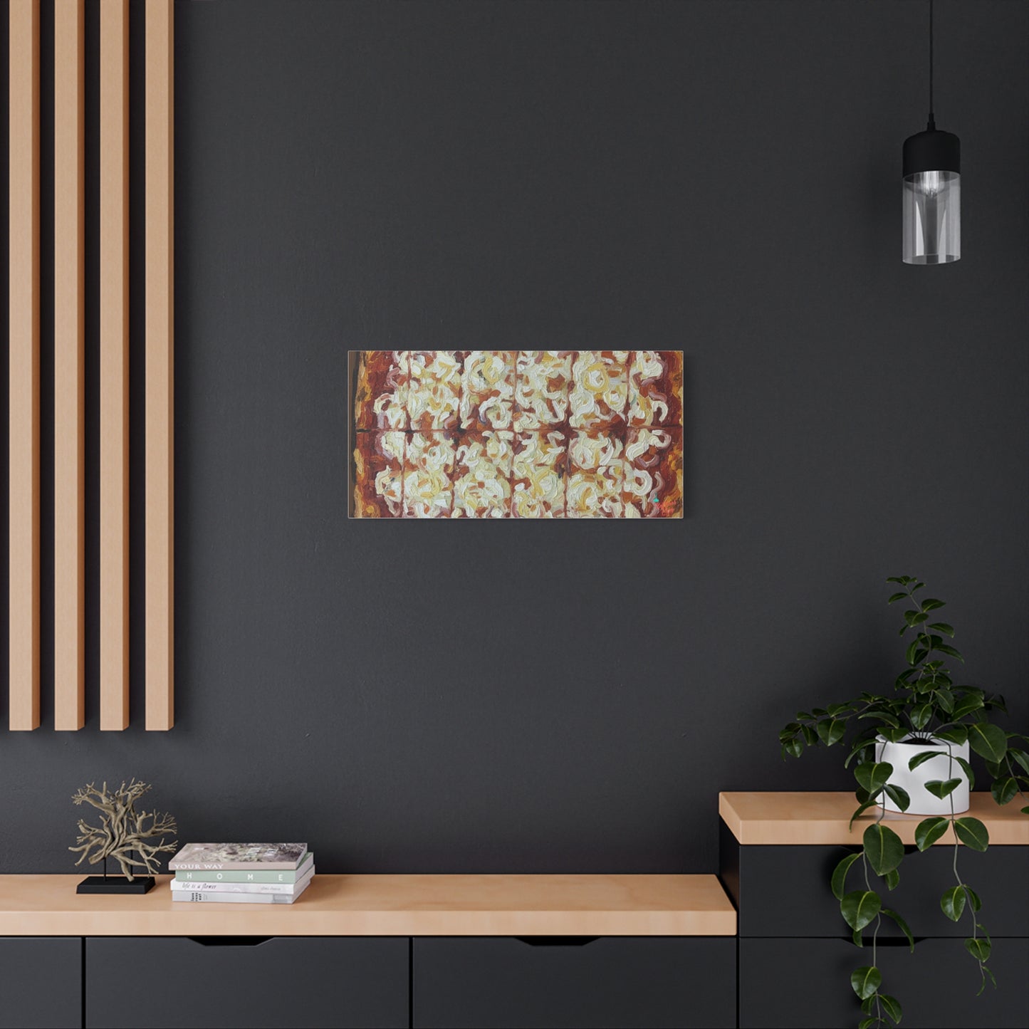 Belltower CLASSIC RED Wall Art Oil Painting Canvas — Rustic Margherita Painting on Stretched Matte Canvas
