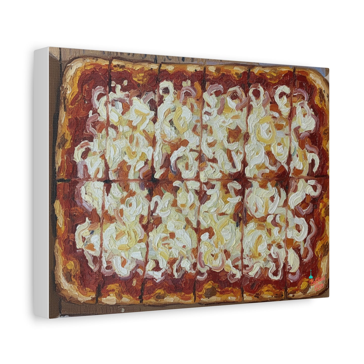 Belltower CLASSIC RED Wall Art Oil Painting Canvas — Rustic Margherita Painting on Stretched Matte Canvas