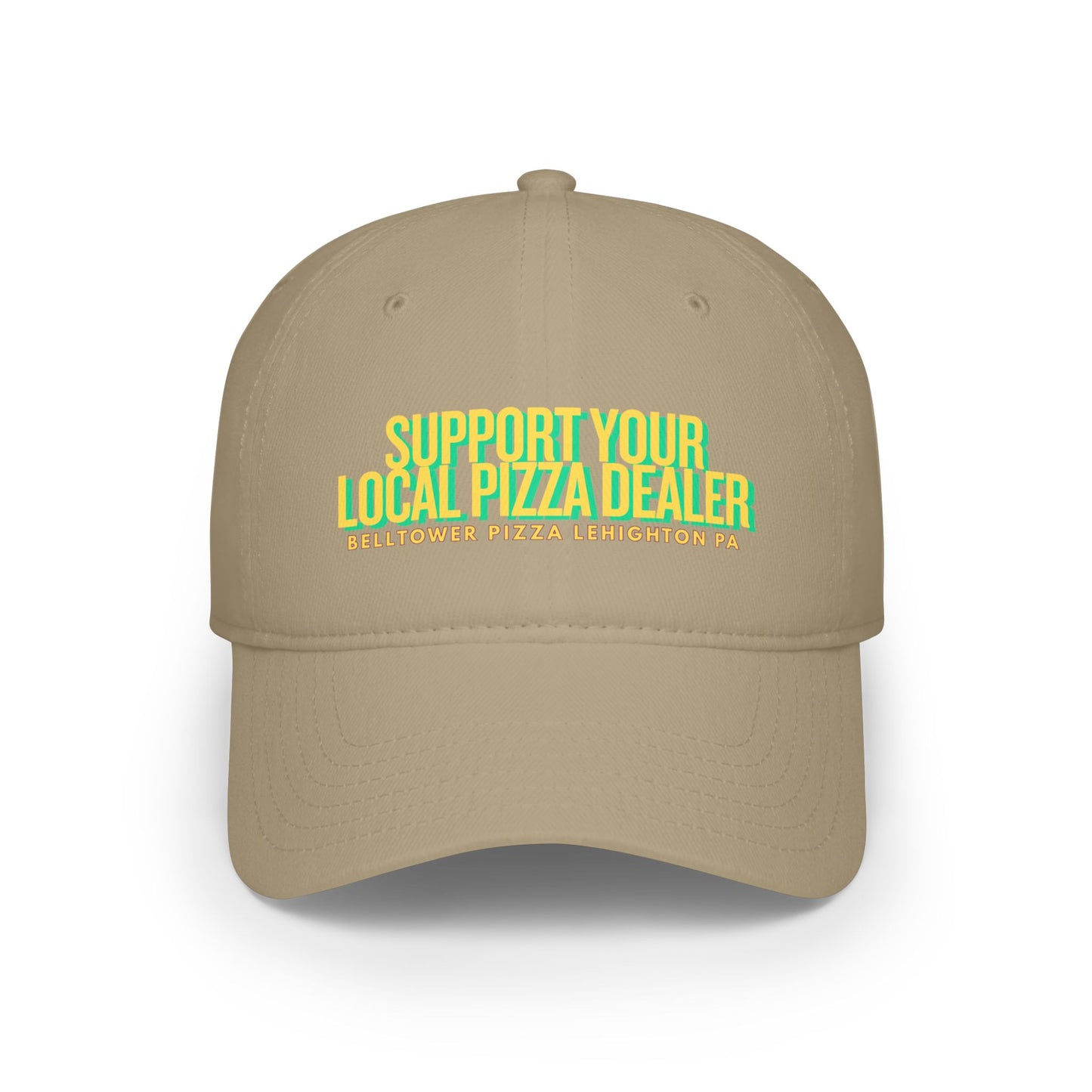 Support Your Local Pizza Dealer Baseball Cap — Red Low Profile Hat
