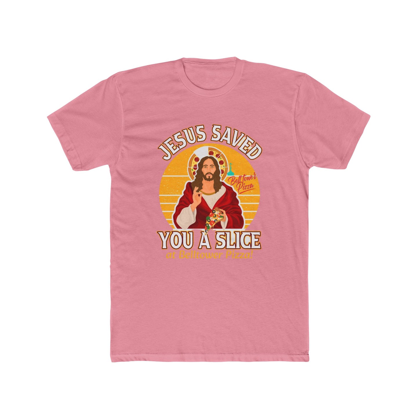 Jesus Saved You a Slice T-Shirt — Vintage Pizza Faith Tee