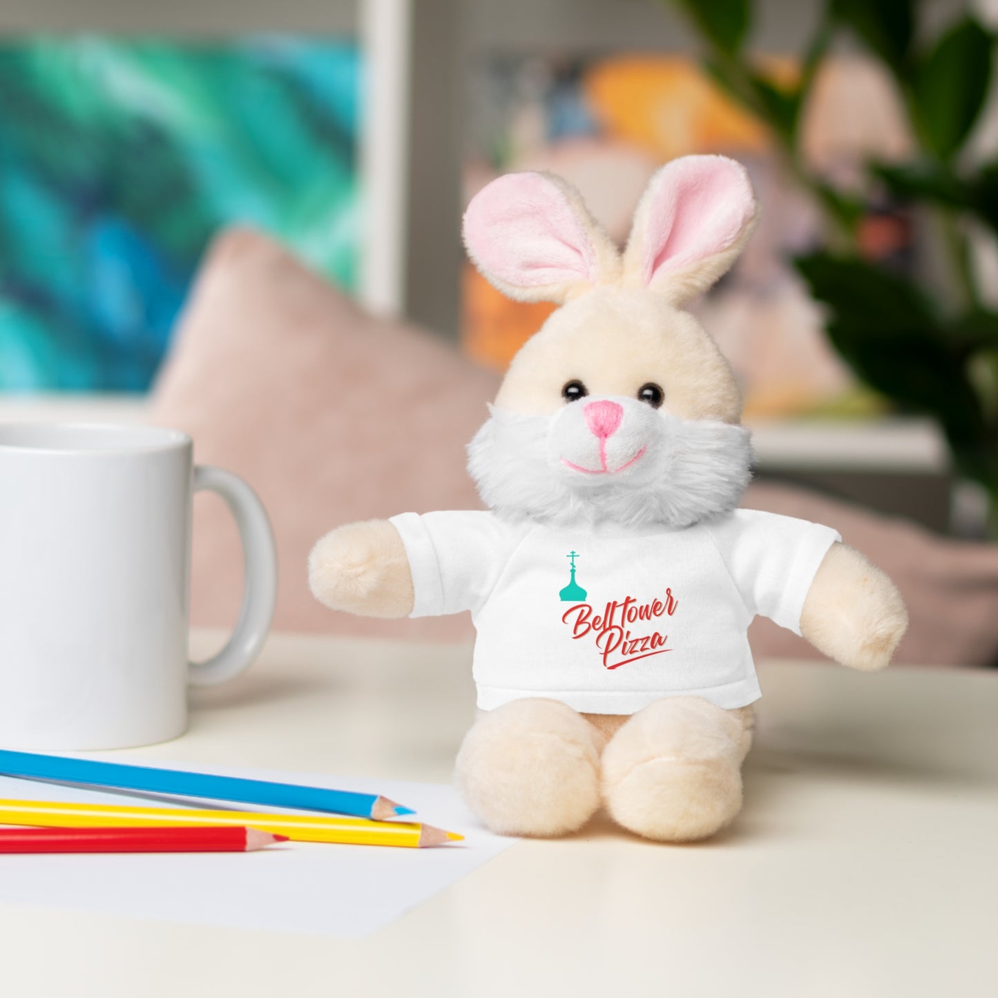 Bellflower Pizza Teddy Bear — Plush Toy with Branded Tee