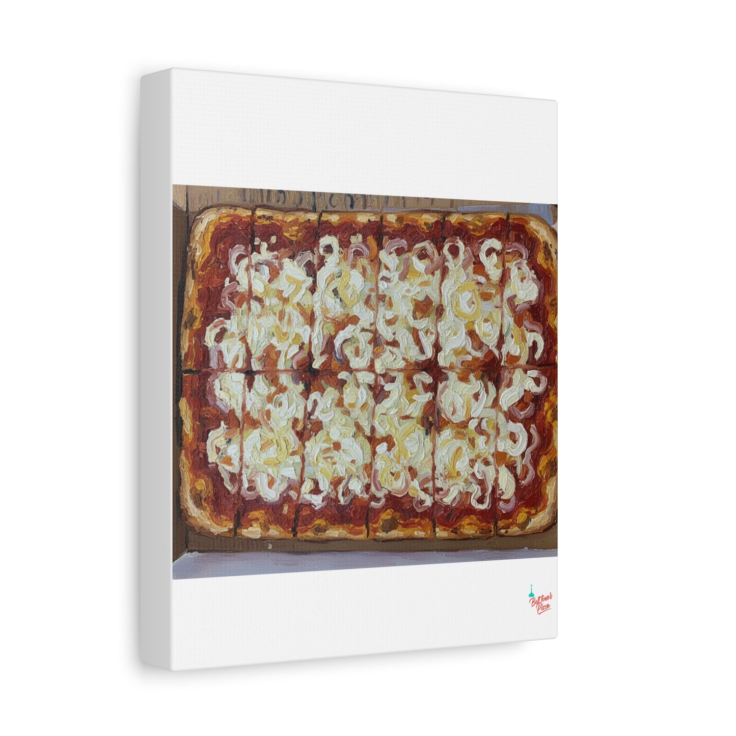 Belltower CLASSIC RED Wall Art Oil Painting Canvas — Rustic Margherita Painting on Stretched Matte Canvas