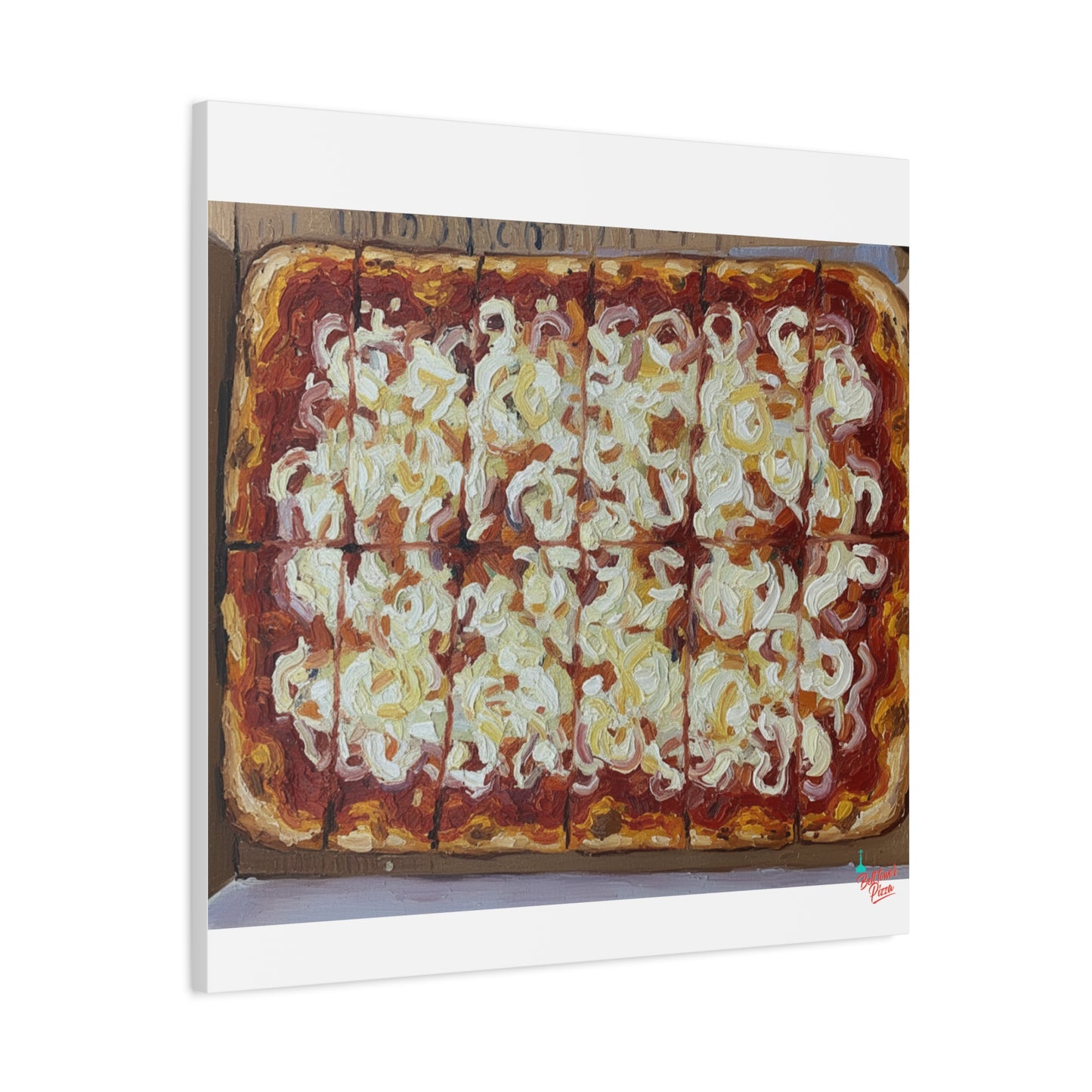 Belltower CLASSIC RED Wall Art Oil Painting Canvas — Rustic Margherita Painting on Stretched Matte Canvas