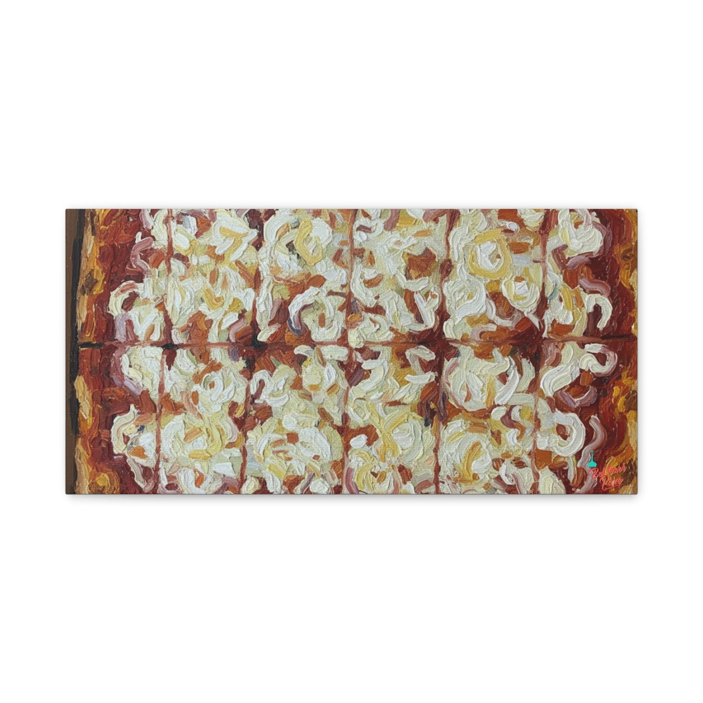 Belltower CLASSIC RED Wall Art Oil Painting Canvas — Rustic Margherita Painting on Stretched Matte Canvas