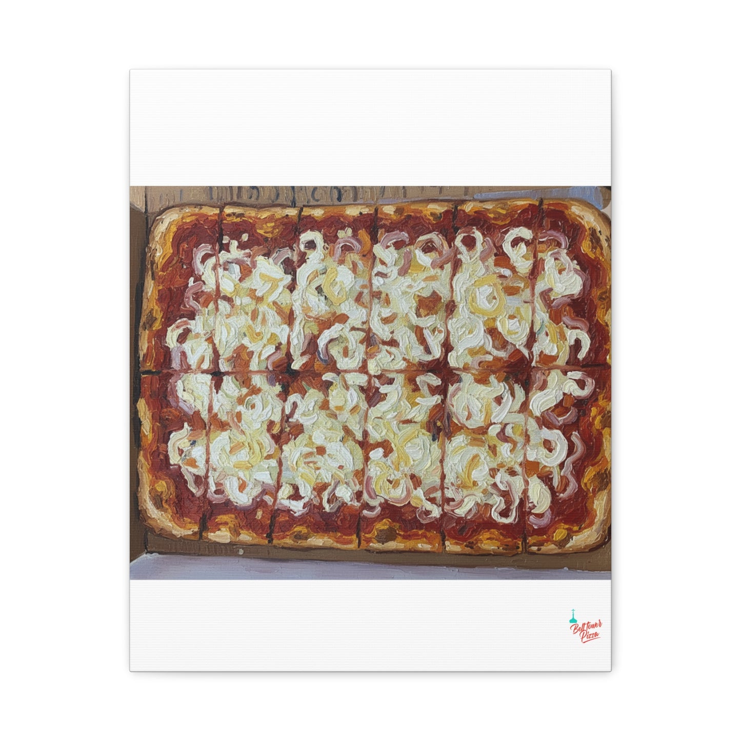 Belltower CLASSIC RED Wall Art Oil Painting Canvas — Rustic Margherita Painting on Stretched Matte Canvas