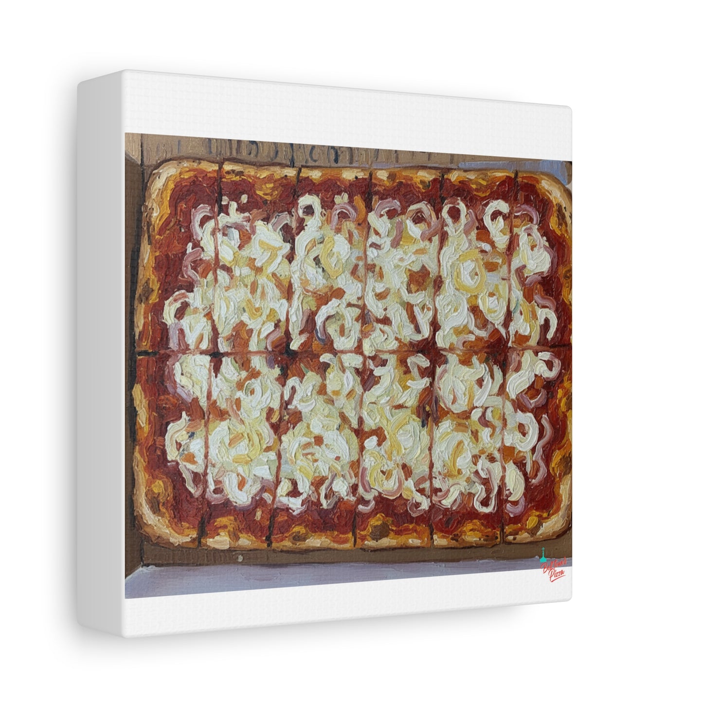 Belltower CLASSIC RED Wall Art Oil Painting Canvas — Rustic Margherita Painting on Stretched Matte Canvas