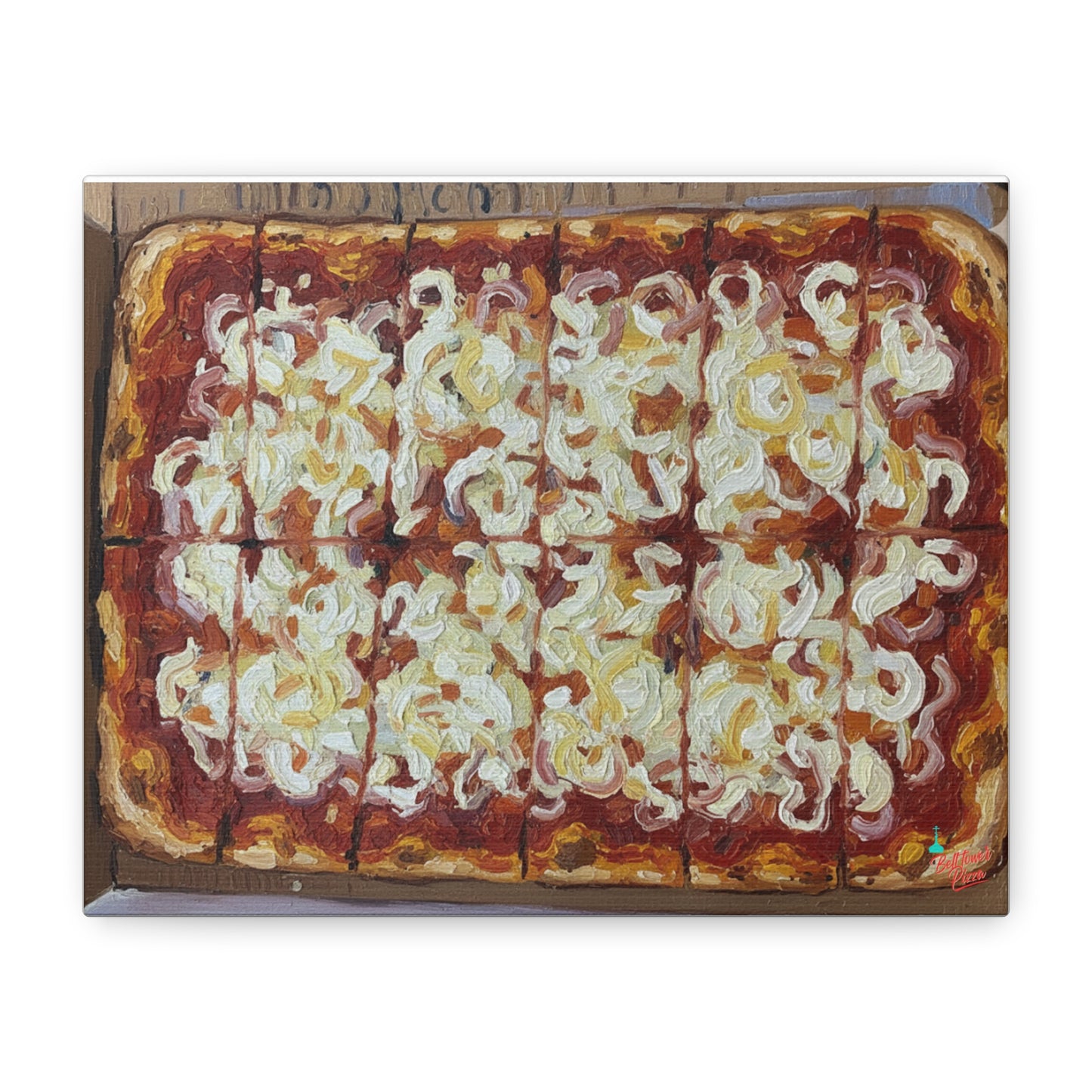 Belltower CLASSIC RED Wall Art Oil Painting Canvas — Rustic Margherita Painting on Stretched Matte Canvas