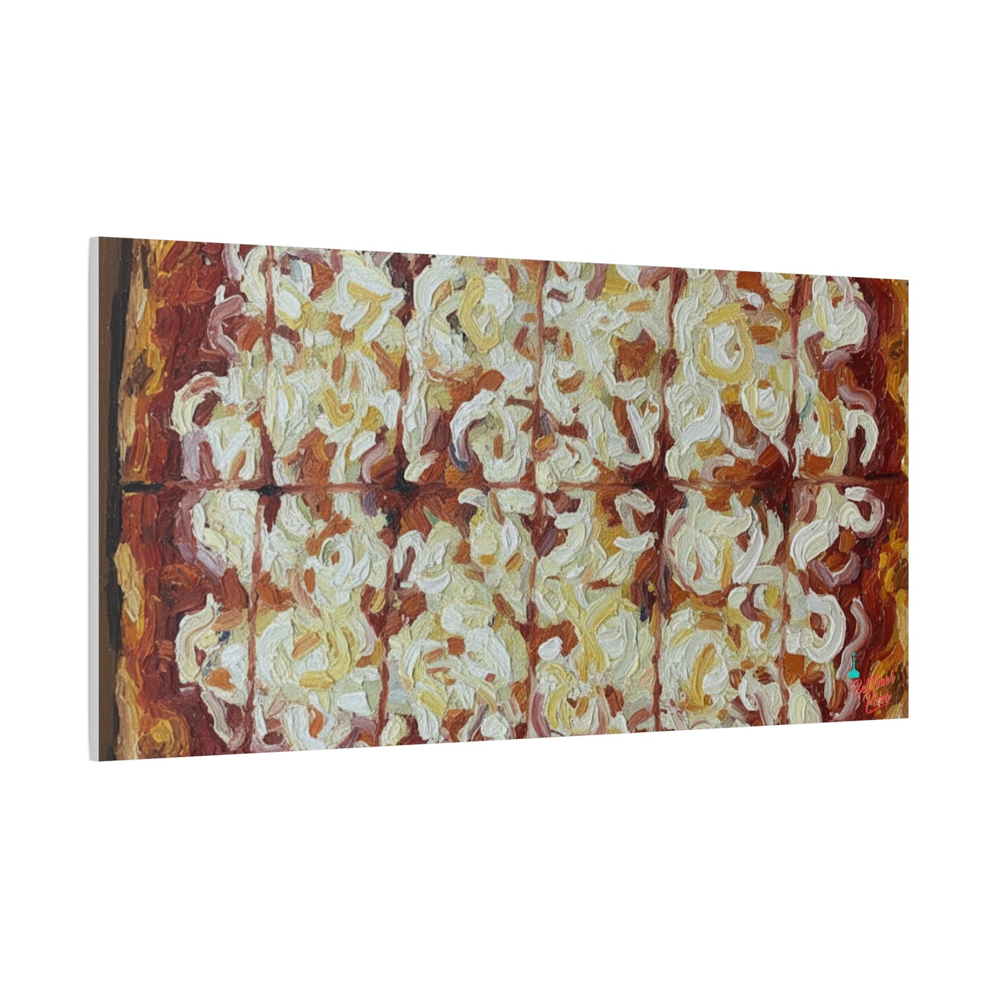 Belltower CLASSIC RED Wall Art Oil Painting Canvas — Rustic Margherita Painting on Stretched Matte Canvas
