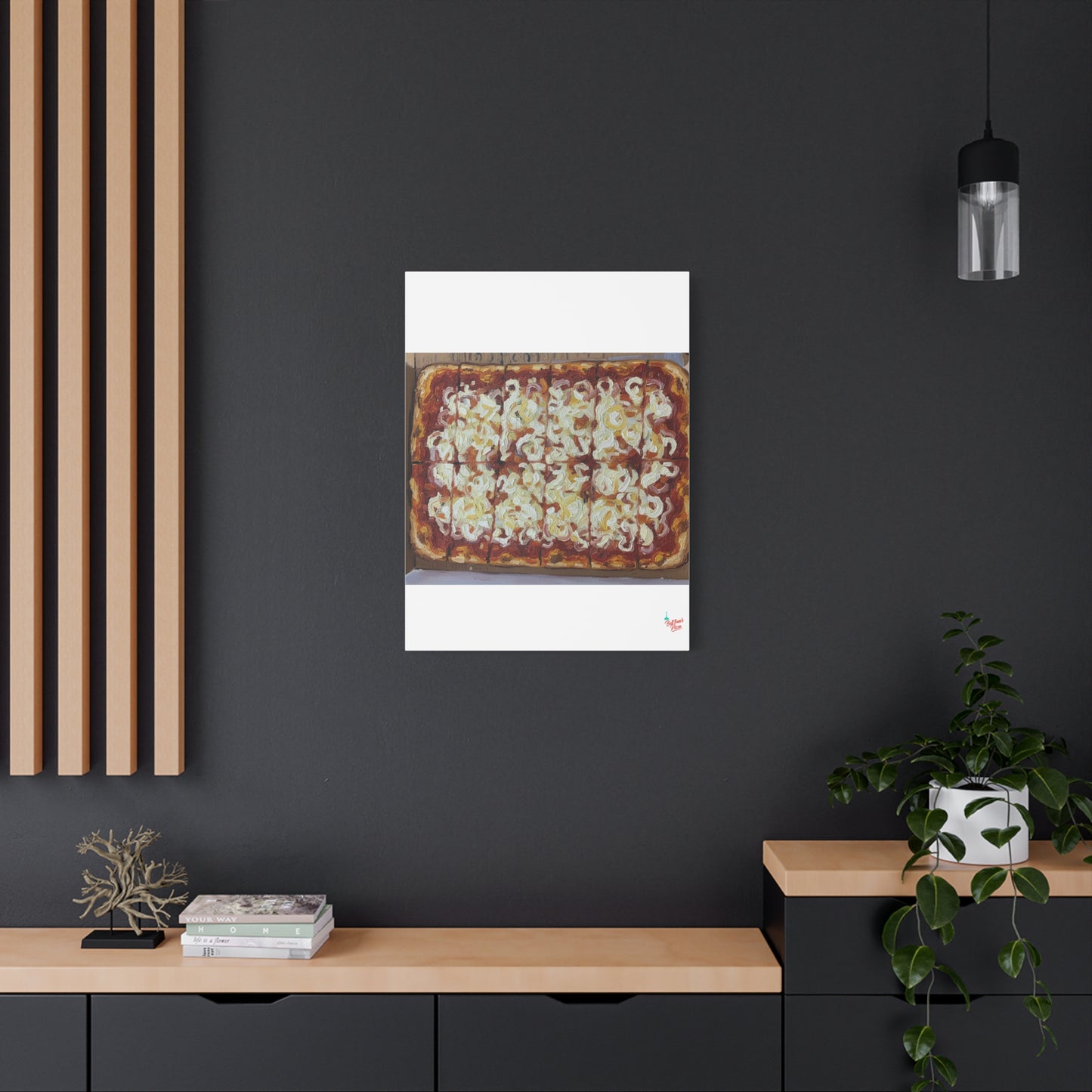 Belltower CLASSIC RED Wall Art Oil Painting Canvas — Rustic Margherita Painting on Stretched Matte Canvas