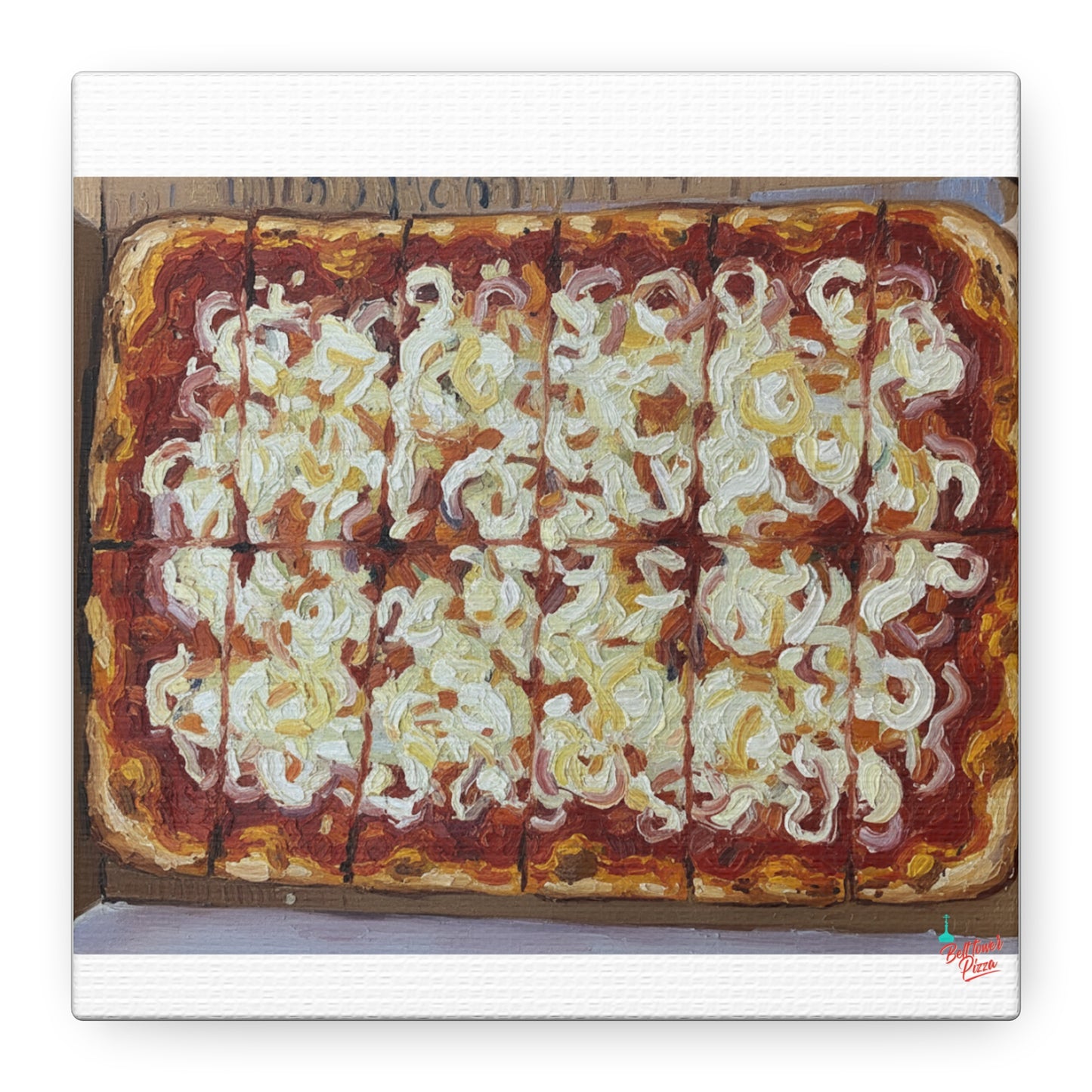 Belltower CLASSIC RED Wall Art Oil Painting Canvas — Rustic Margherita Painting on Stretched Matte Canvas