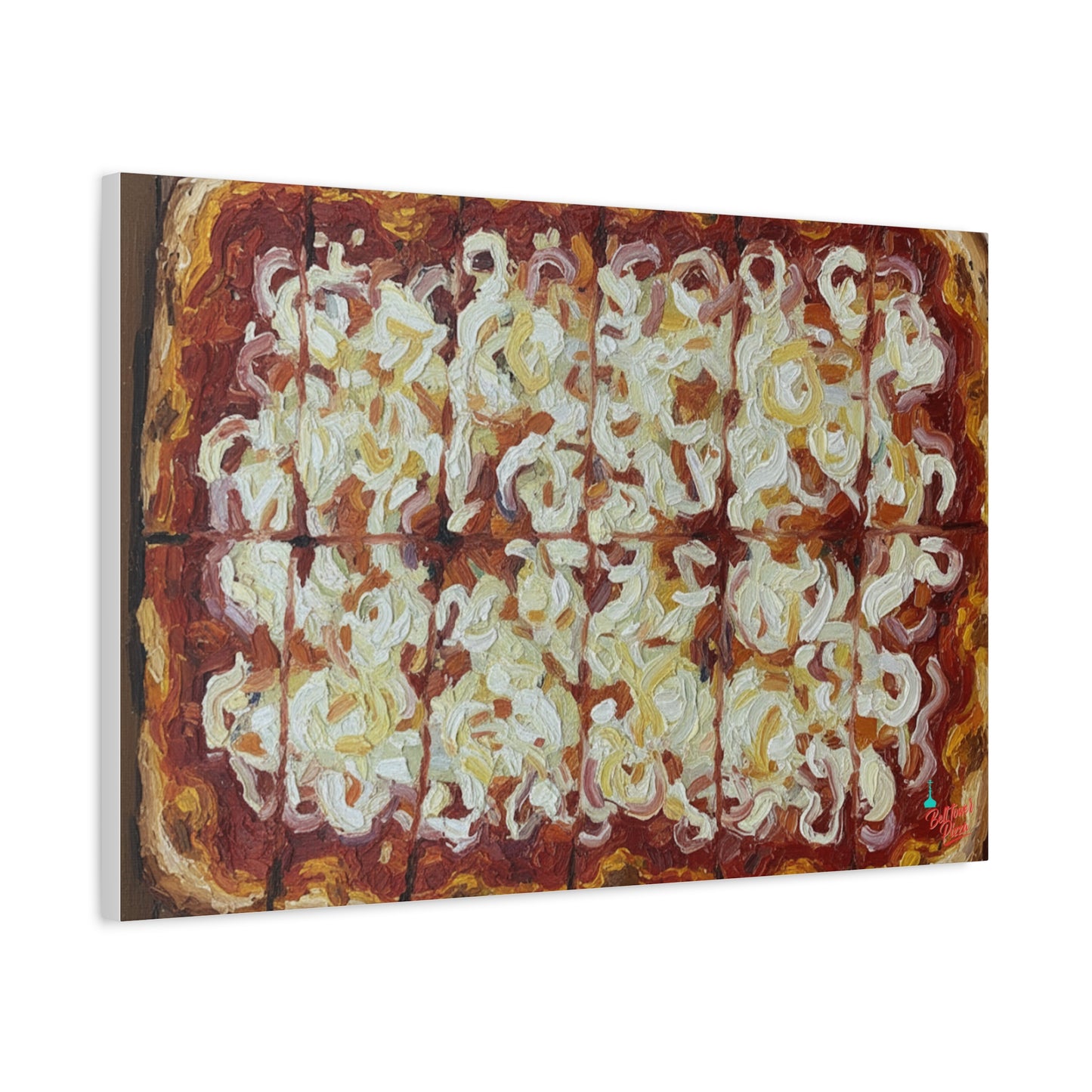 Belltower CLASSIC RED Wall Art Oil Painting Canvas — Rustic Margherita Painting on Stretched Matte Canvas
