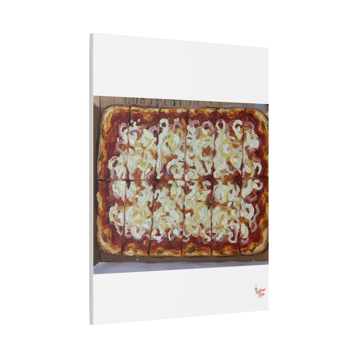 Belltower CLASSIC RED Wall Art Oil Painting Canvas — Rustic Margherita Painting on Stretched Matte Canvas