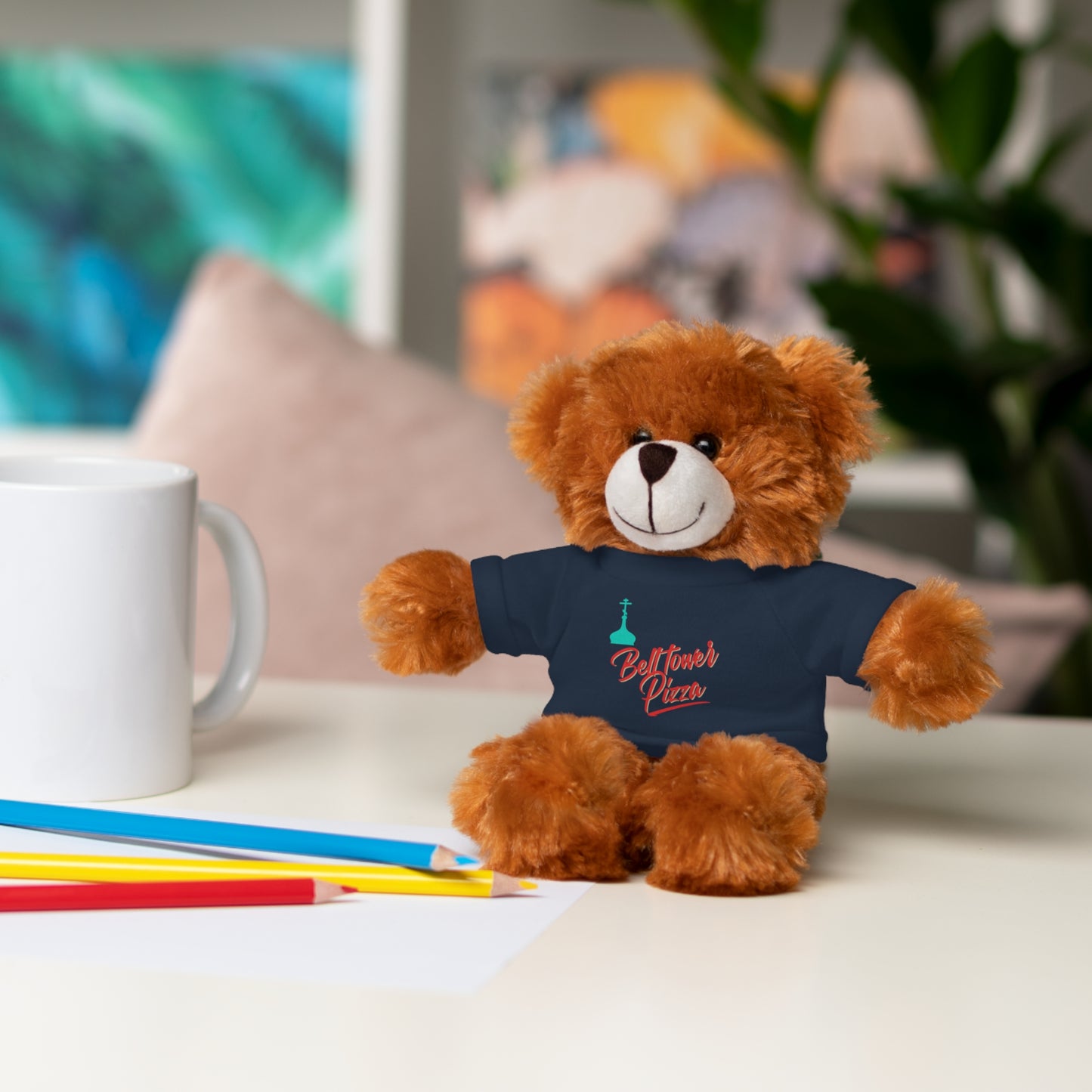Bellflower Pizza Teddy Bear — Plush Toy with Branded Tee